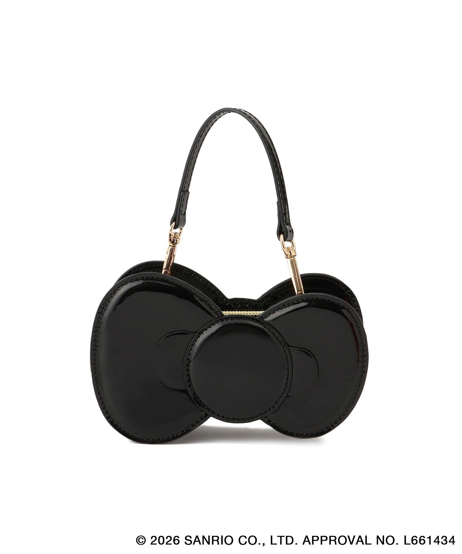 ROPE' PICNIC PASSAGE 【ROPE' PICNIC*ハローキティ】2WAYストラップ付きミニショルダーリボンバッグ ロペピクニック バッグ トートバッグ ブラック レッド【送料無料】画像