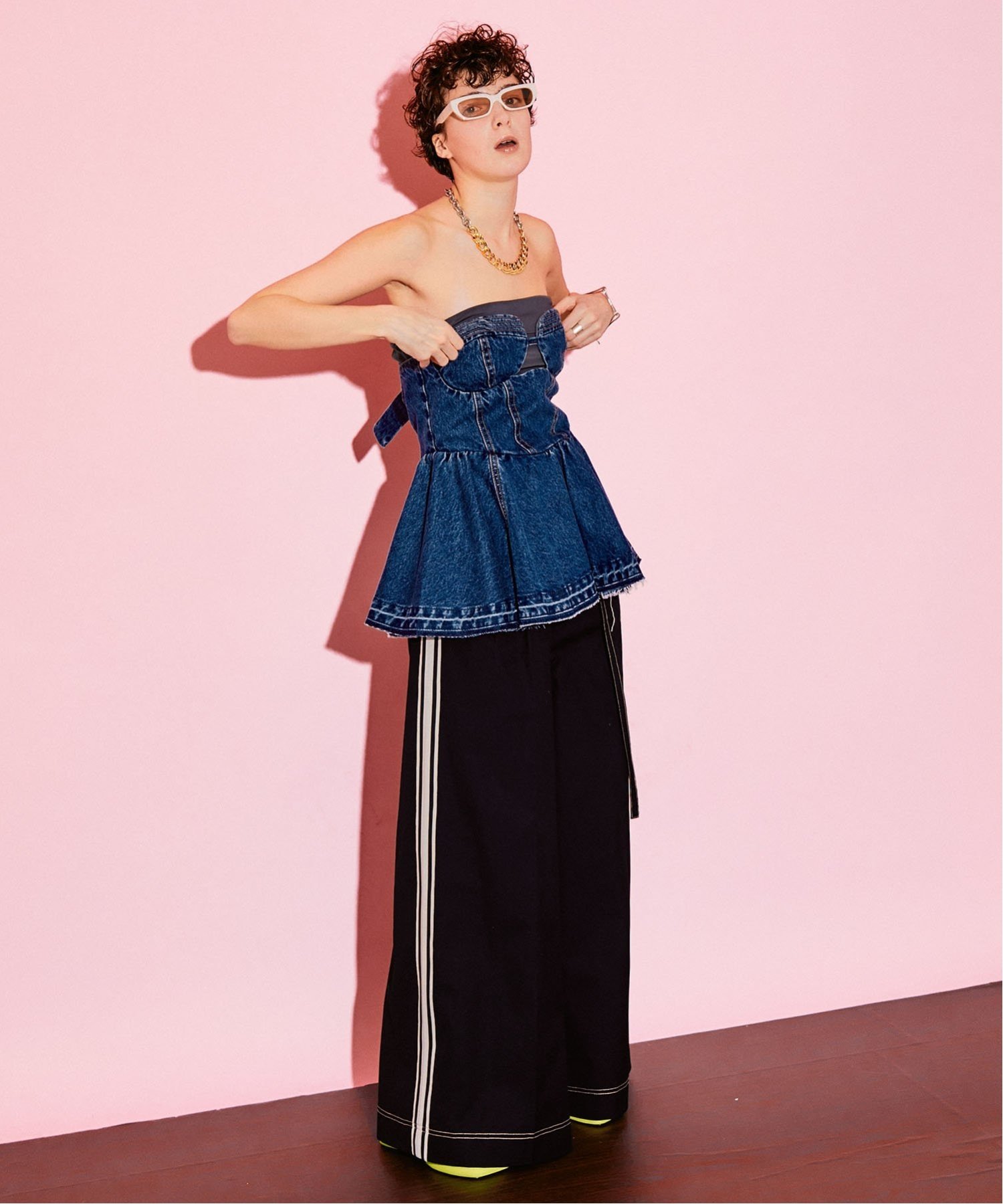 美品！夏にぴったり♡メゾンスペシャル・デニム ストラップレス ビスチェ Wrangler×MAISON SPECIAL】Collaboration Denim Bustier