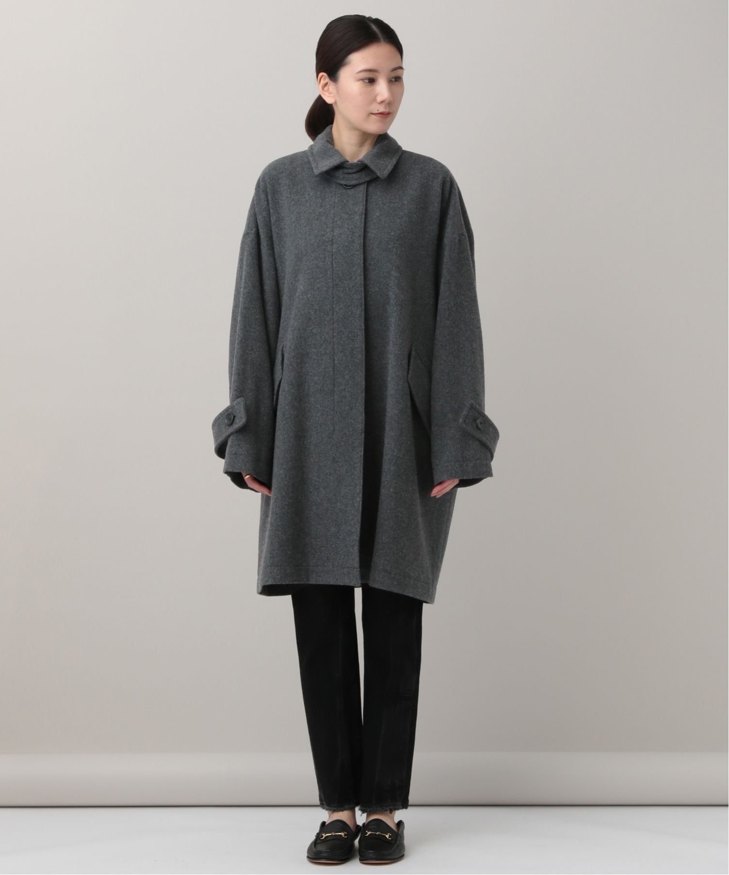 極美品　カレンソロジー　メルトンステンカラーコート　グレー SALE／20%OFF】Curensology メルトンステンカラーコート カレン