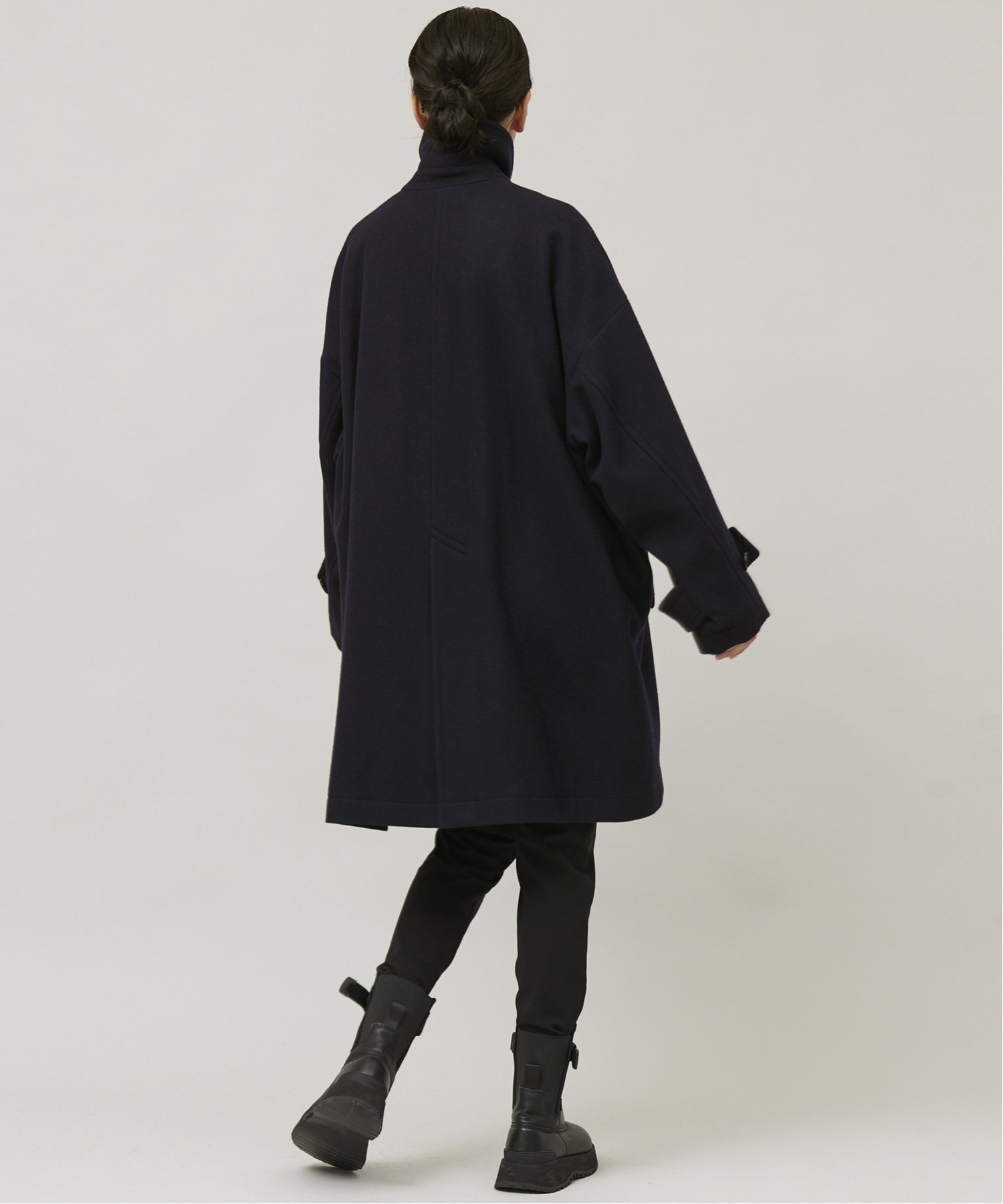 カレンソロジー　メルトン スタンドカラー コート　ウール　Fサイズ　ブラック Curensology（カレンソロジー）の「Curensology(カレンソロジー