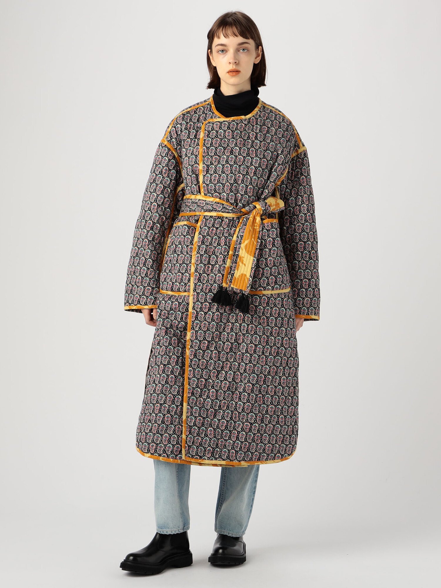 SALE／40%OFF】SOULEIADO コットンキルト ダブルフェイスコート 