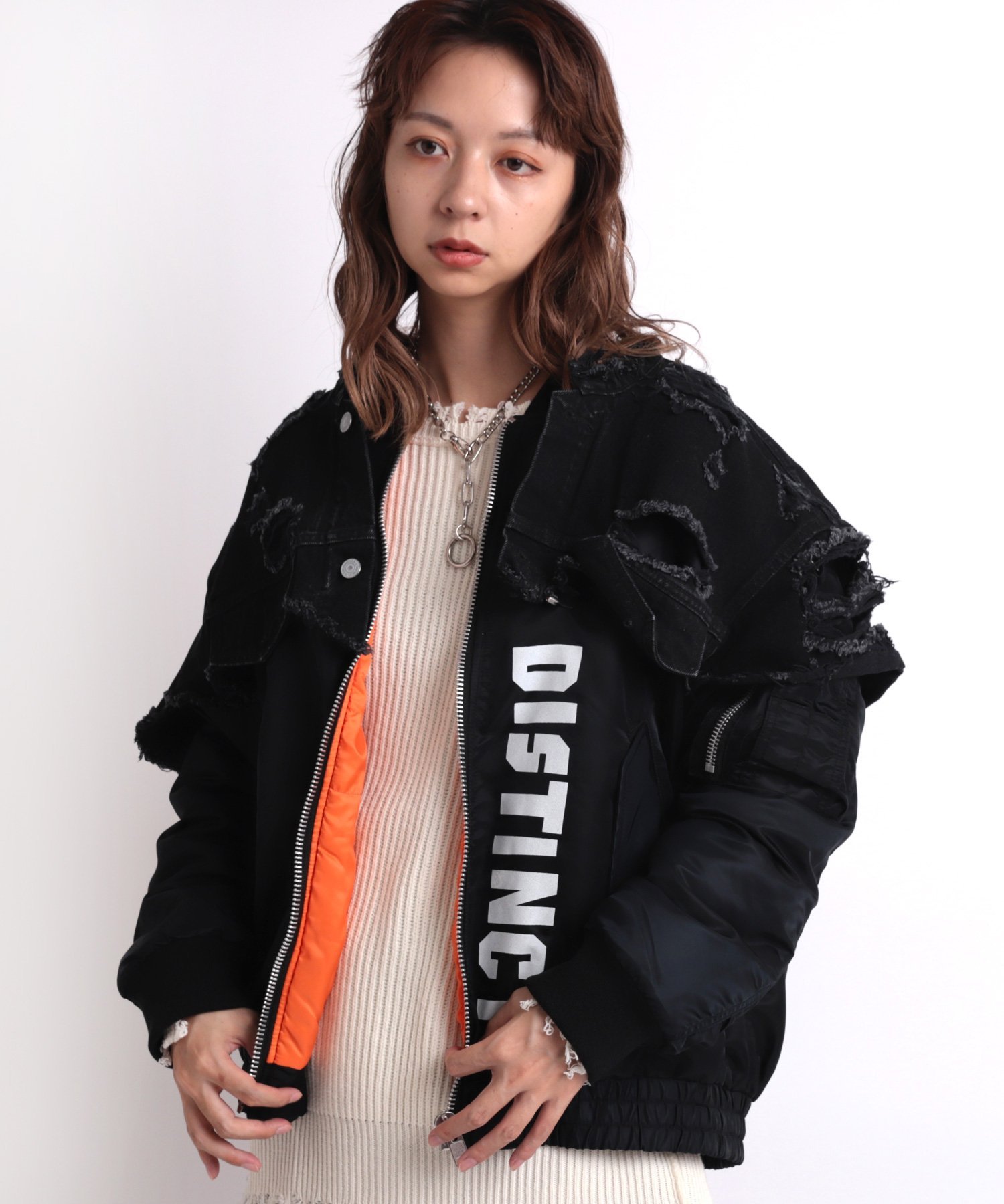 SALE／40%OFF】RNA ダメージBIG MA-1 アールエヌエー ジャケット 