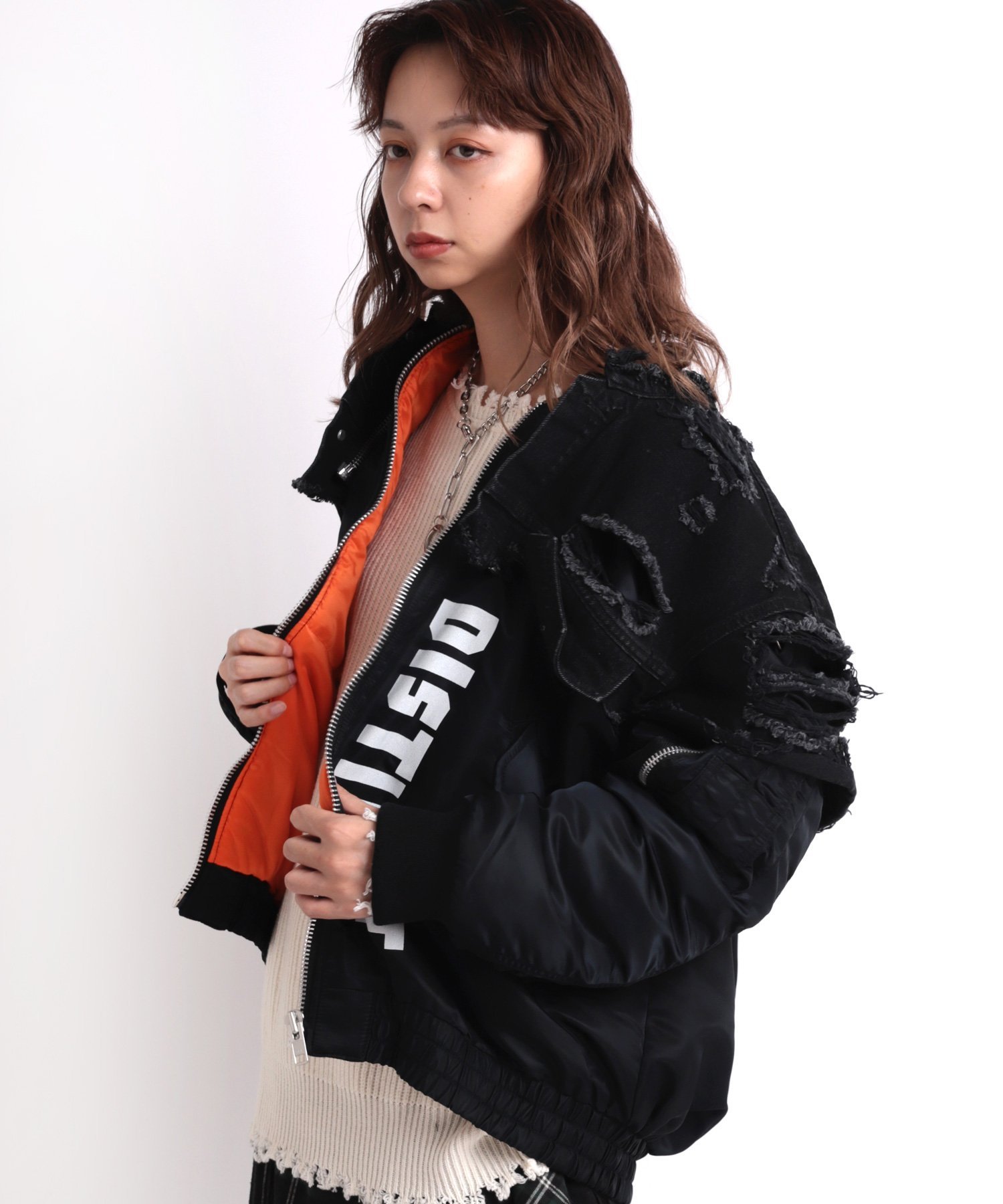 SALE／40%OFF】RNA ダメージBIG MA-1 アールエヌエー ジャケット 