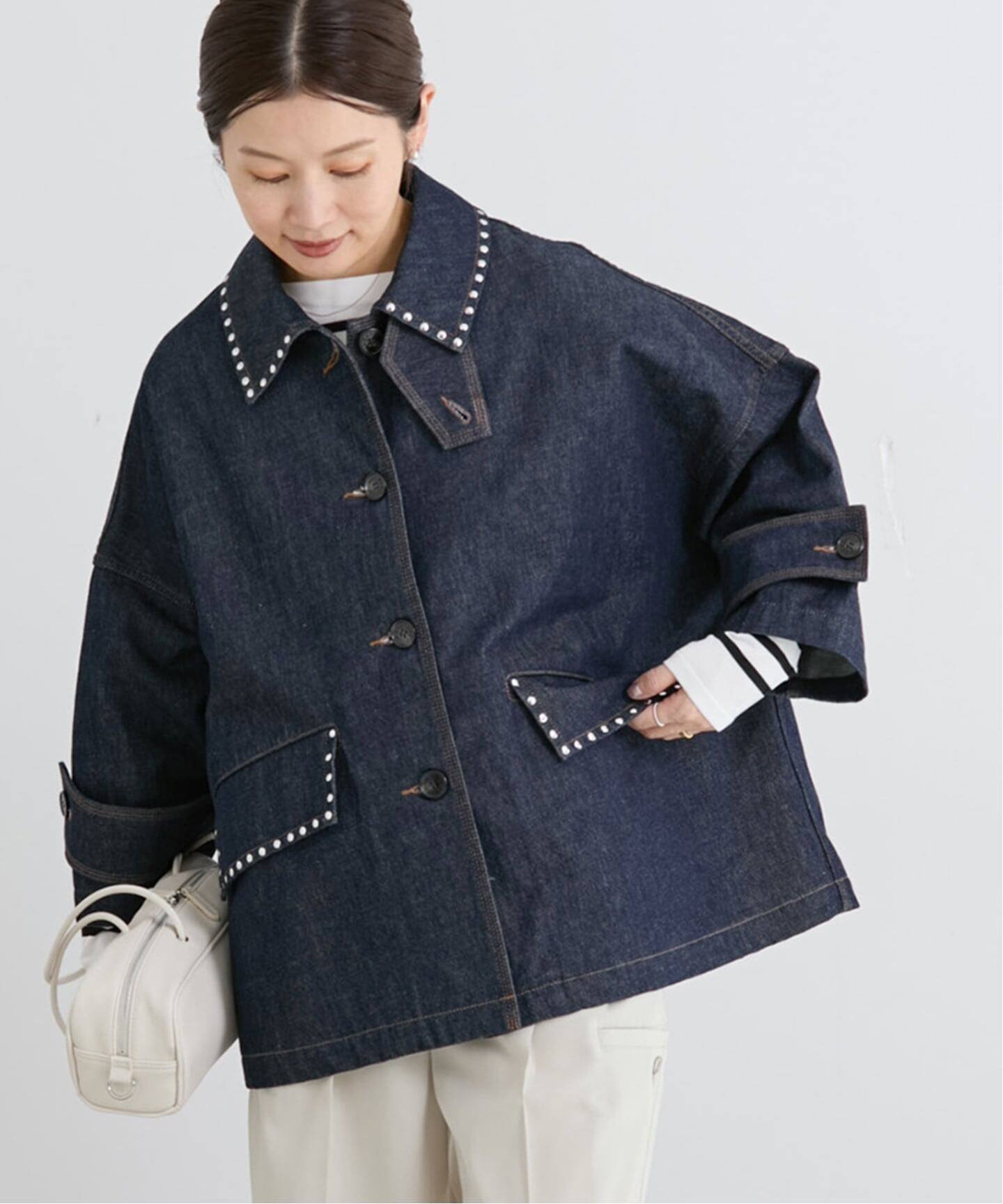 楽天市場】L'ATELIER DENIME D'IENA/リメイクタックデニムブルゾン L