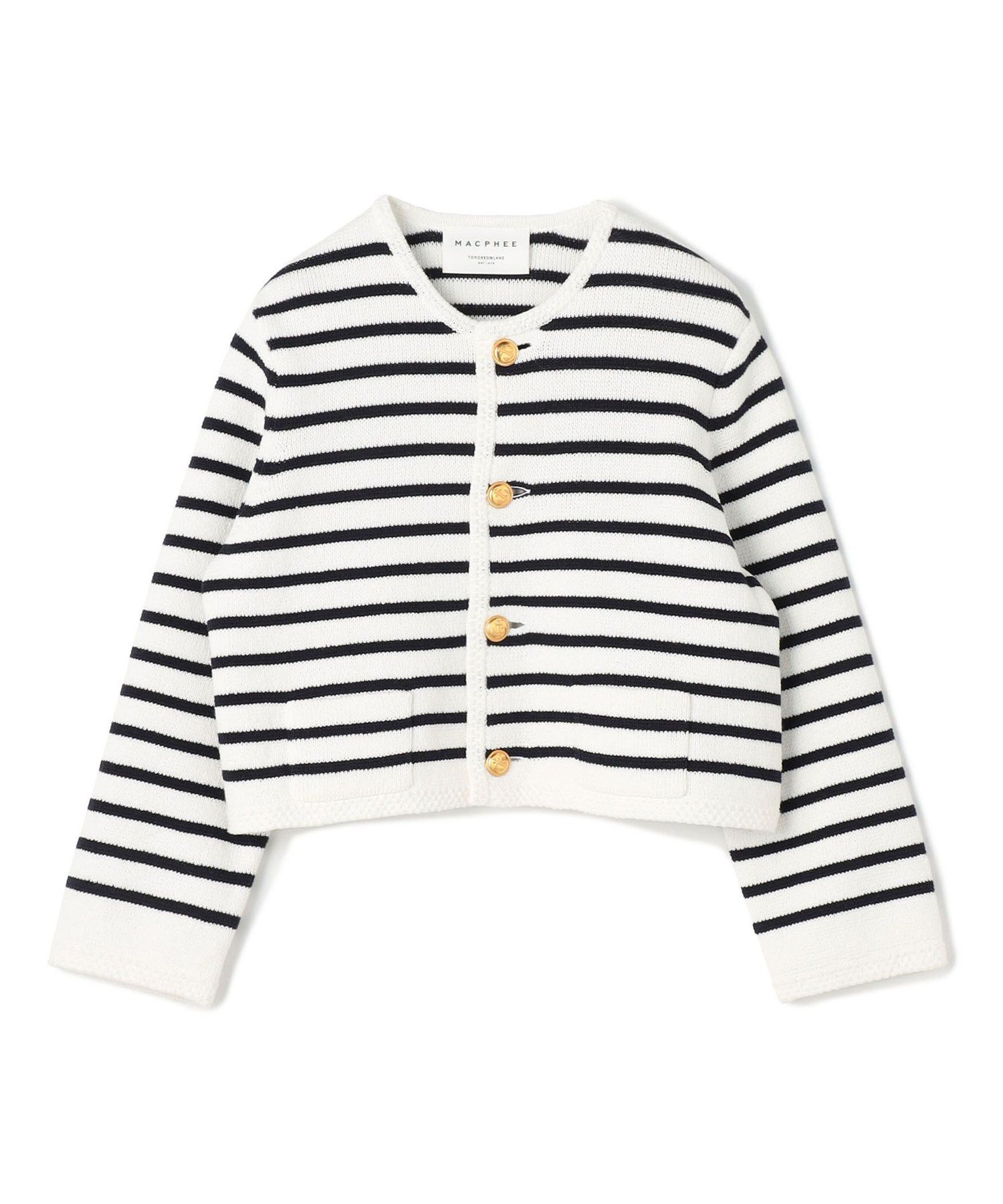 SALE／40%OFF】MACPHEE ハーフミラノリブ クロップドカーディガン