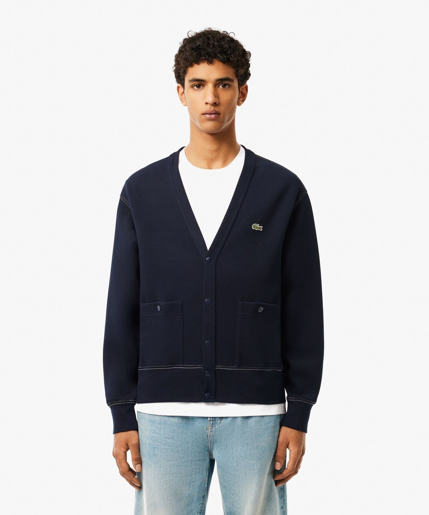 楽天市場】ラコステ ガーター編み Vネック カーディガン LACOSTE