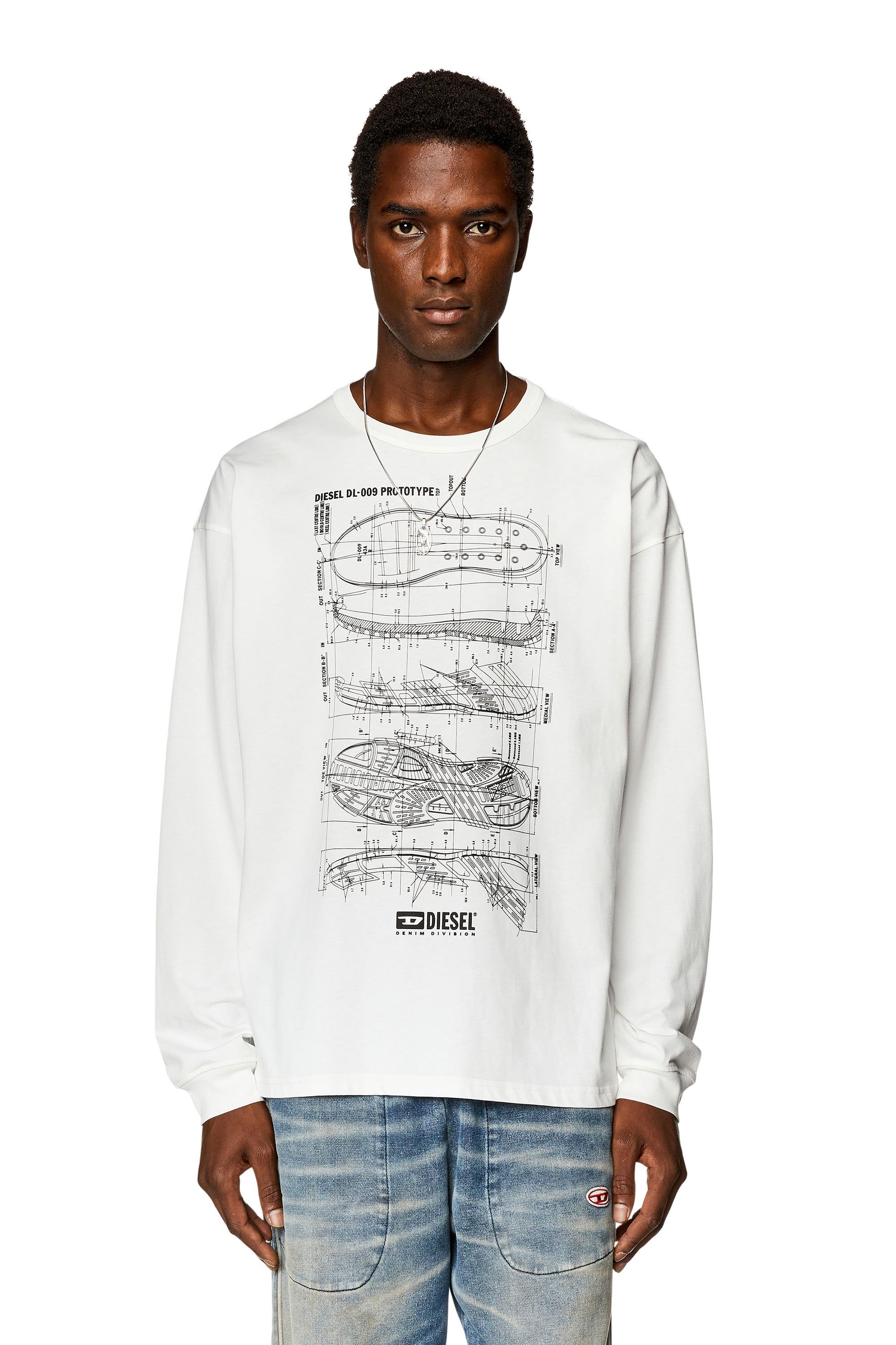 楽天市場】DIESEL メンズ Tシャツ 長袖 ワンポイント ディーゼル