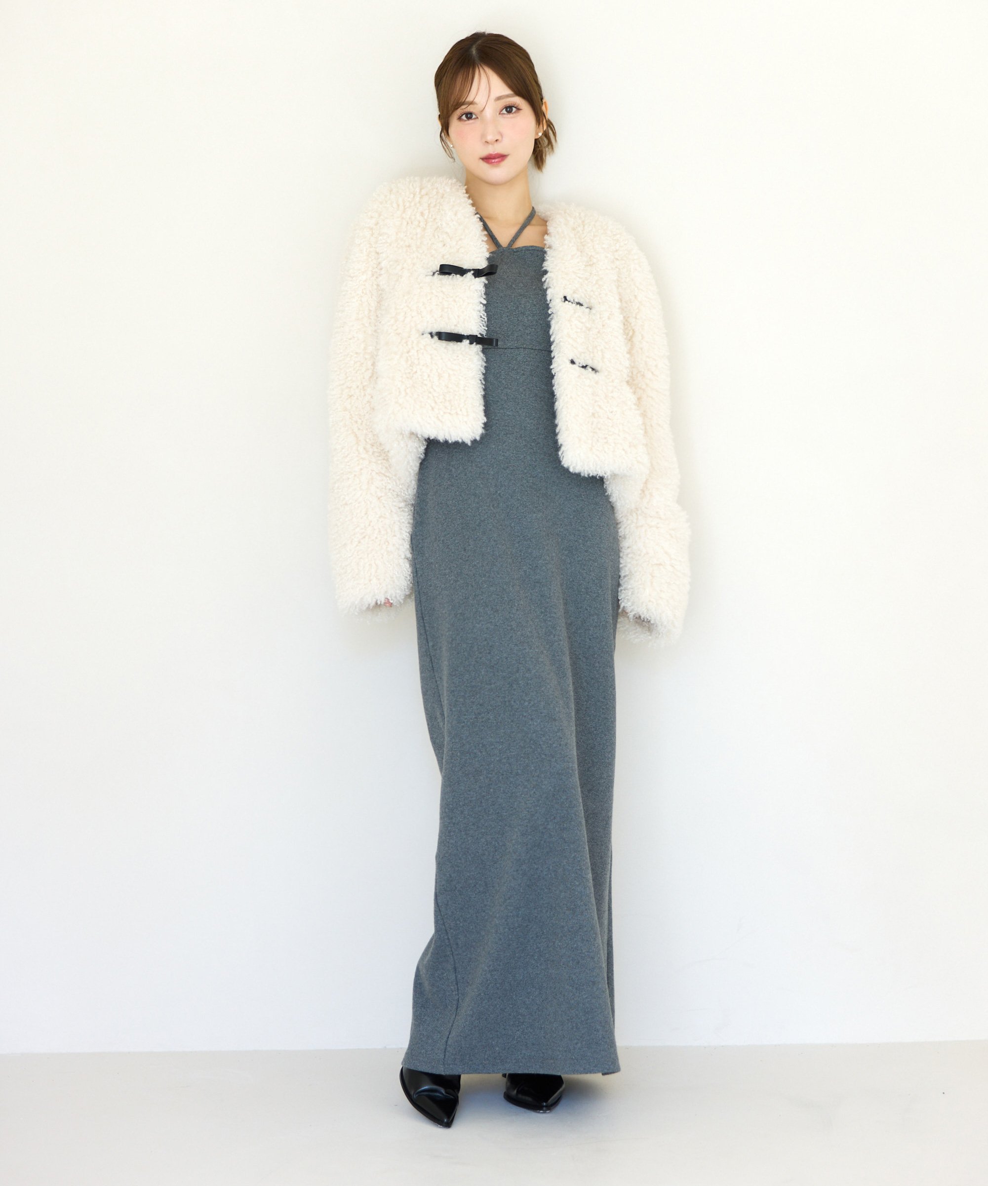 SALE／50%OFF】eimy istoire French poodle fur リボンジャケット 