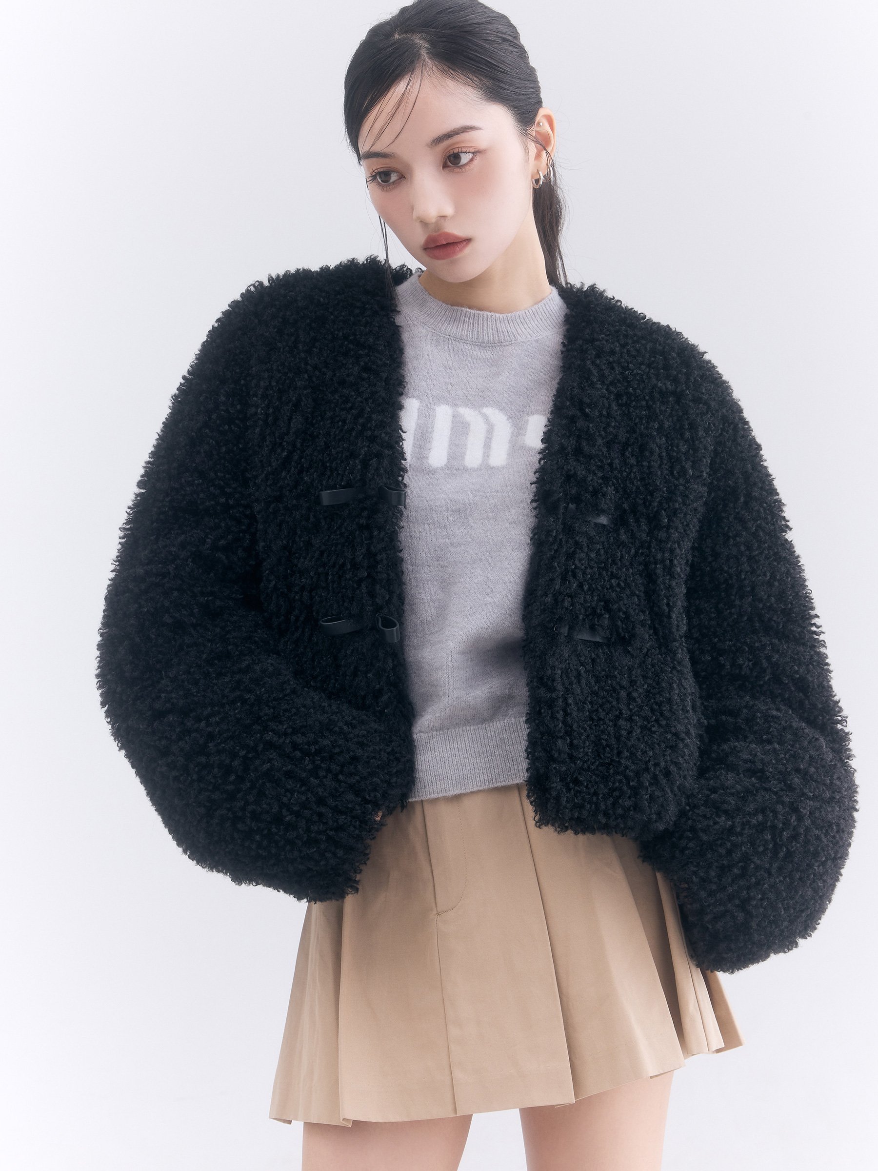 SALE／50%OFF】eimy istoire French poodle fur リボンジャケット