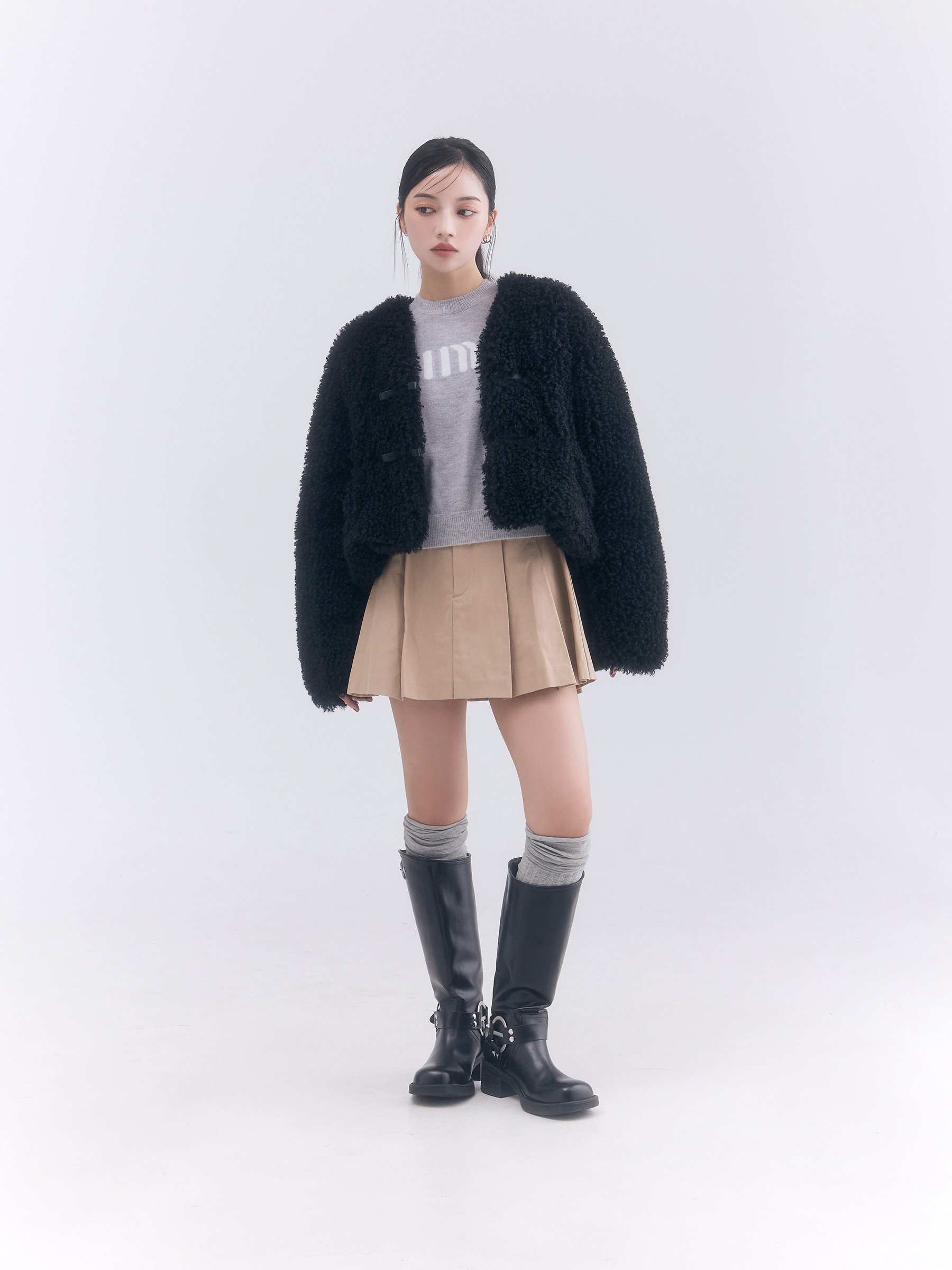 SALE／50%OFF】eimy istoire French poodle fur リボンジャケット