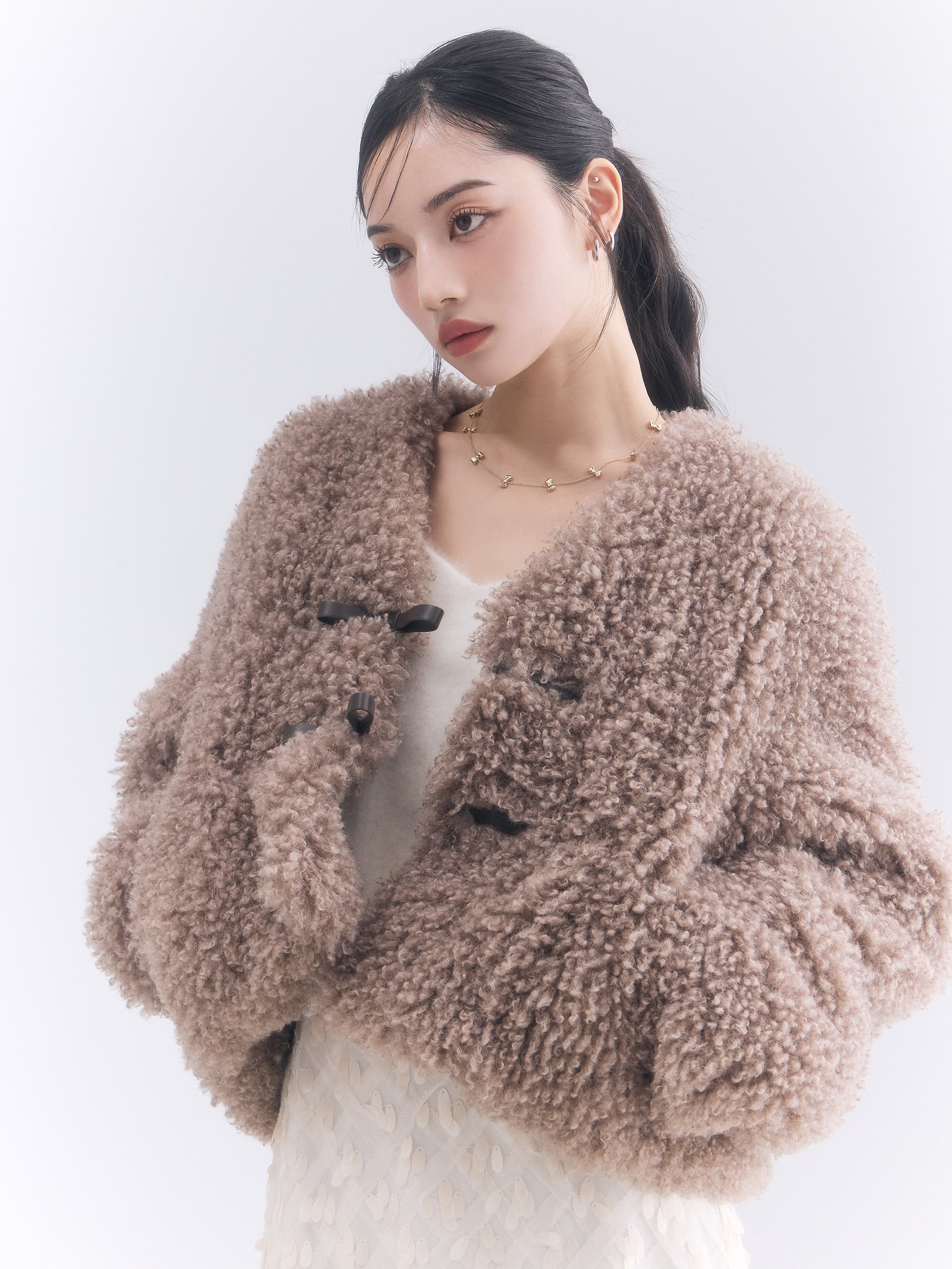 SALE／50%OFF】eimy istoire French poodle fur リボンジャケット 
