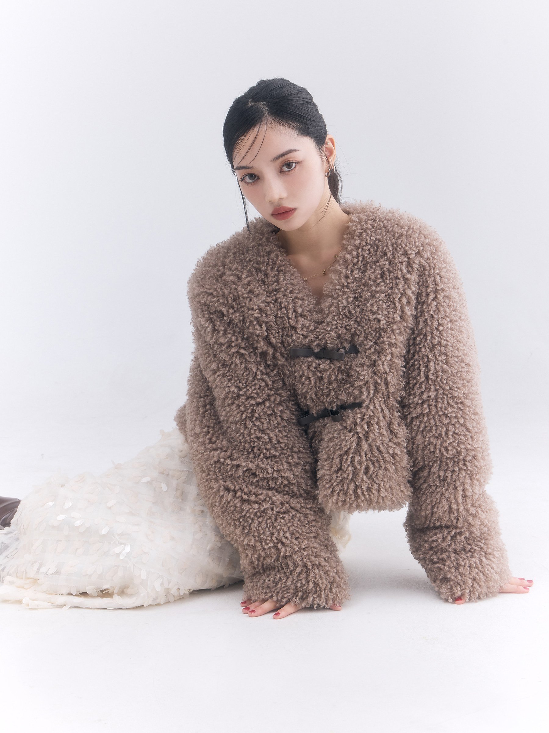 SALE／50%OFF】eimy istoire French poodle fur リボンジャケット 
