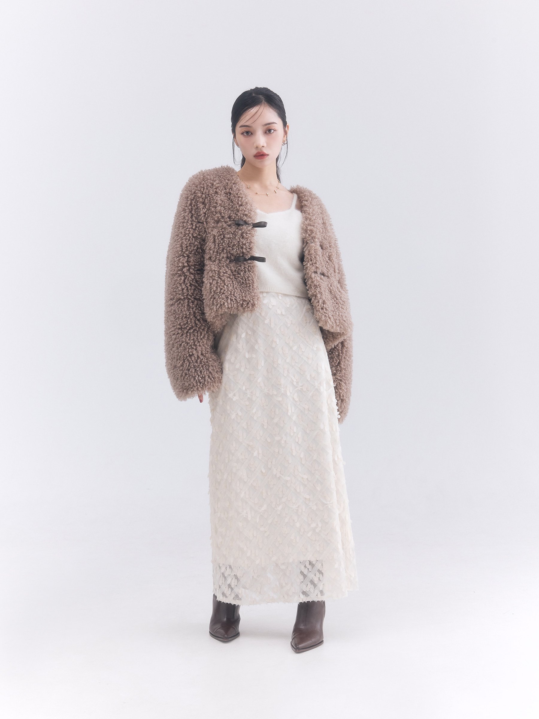 SALE／50%OFF】eimy istoire French poodle fur リボンジャケット