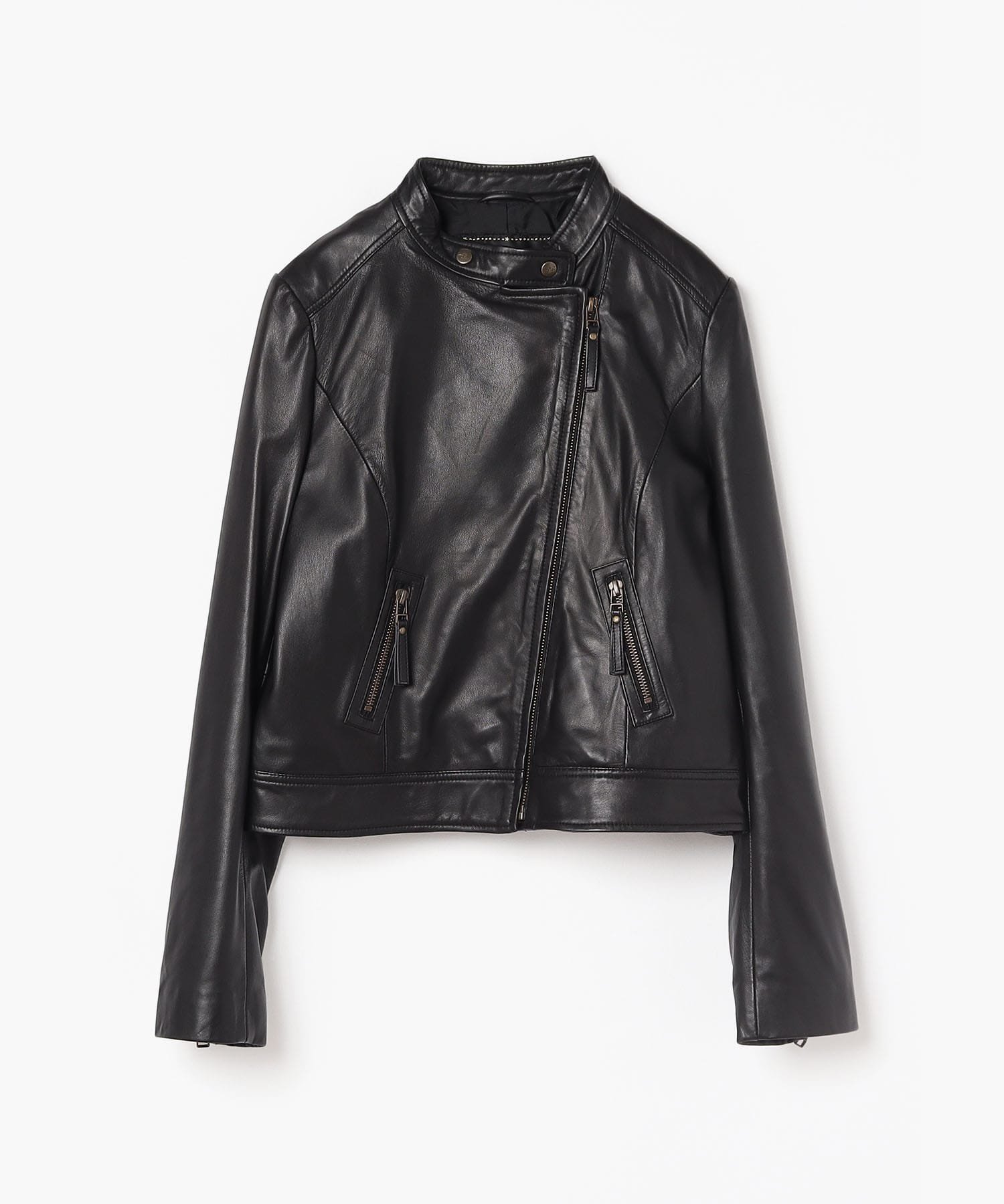 楽天市場】ラムスキン レザー 長袖 カーディガンプレッション agnes b