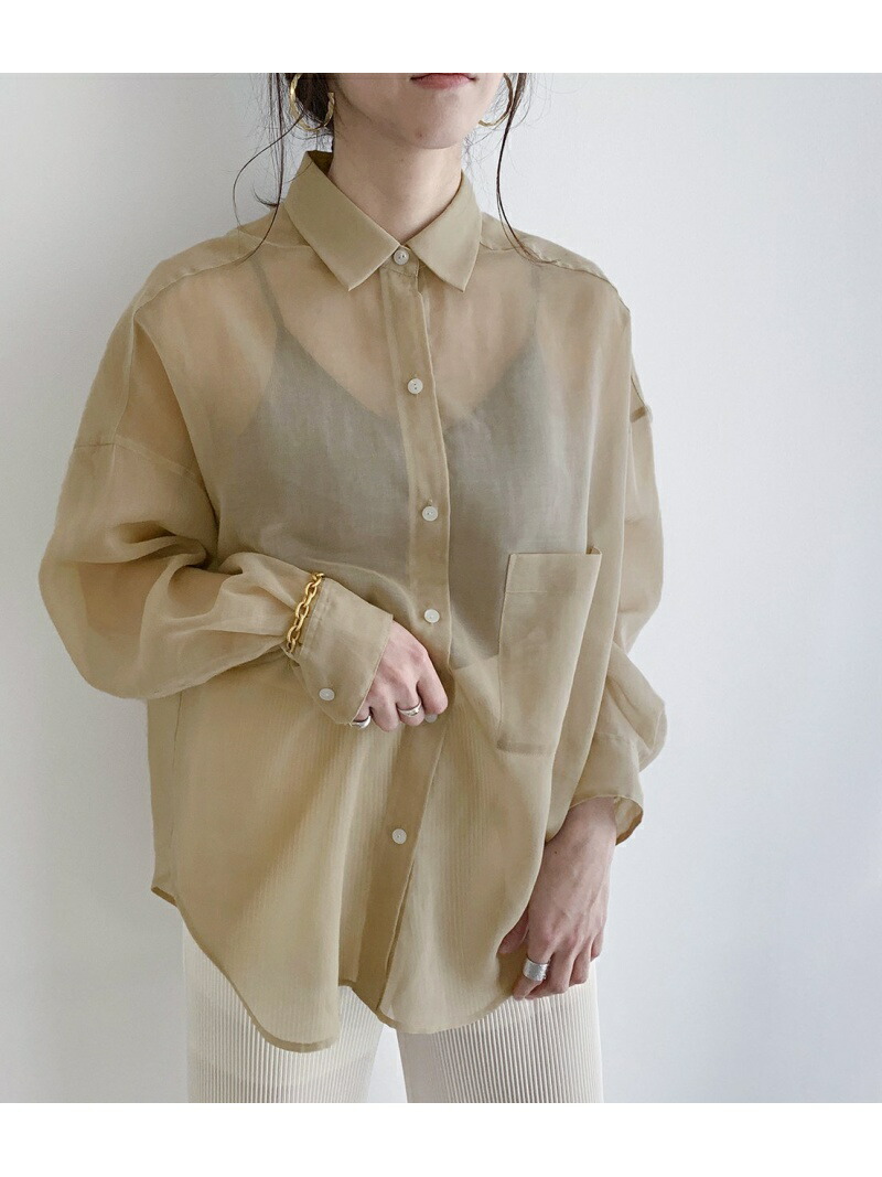 ソフトオーガンジーエアリーシアーシャツブラウス ROPE' ロペ SALE／70%OFF】MADEMOISELLE ROPE' ソフトオーガンジーエアリー