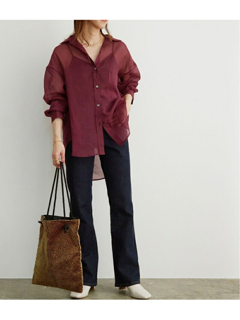 ソフトオーガンジーエアリーシアーシャツブラウス ROPE' ロペ SALE／70%OFF】MADEMOISELLE ROPE' ソフトオーガンジーエアリー