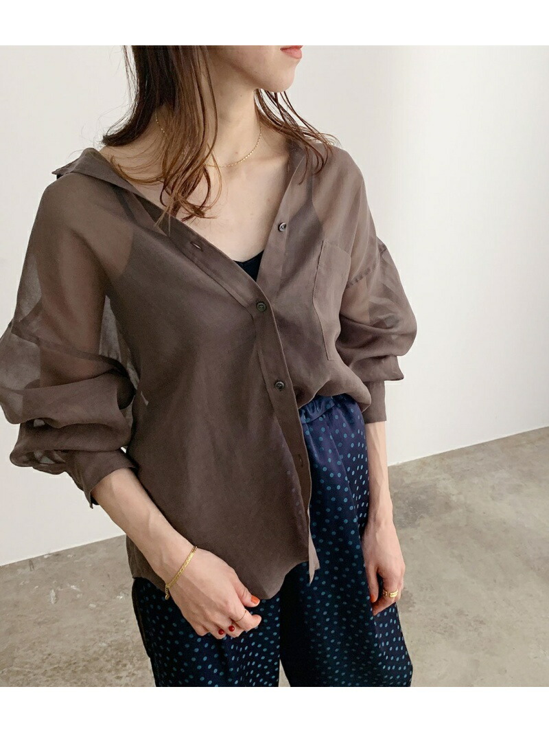 ソフトオーガンジーエアリーシアーシャツブラウス ROPE' ロペ SALE／70%OFF】MADEMOISELLE ROPE' ソフトオーガンジーエアリー