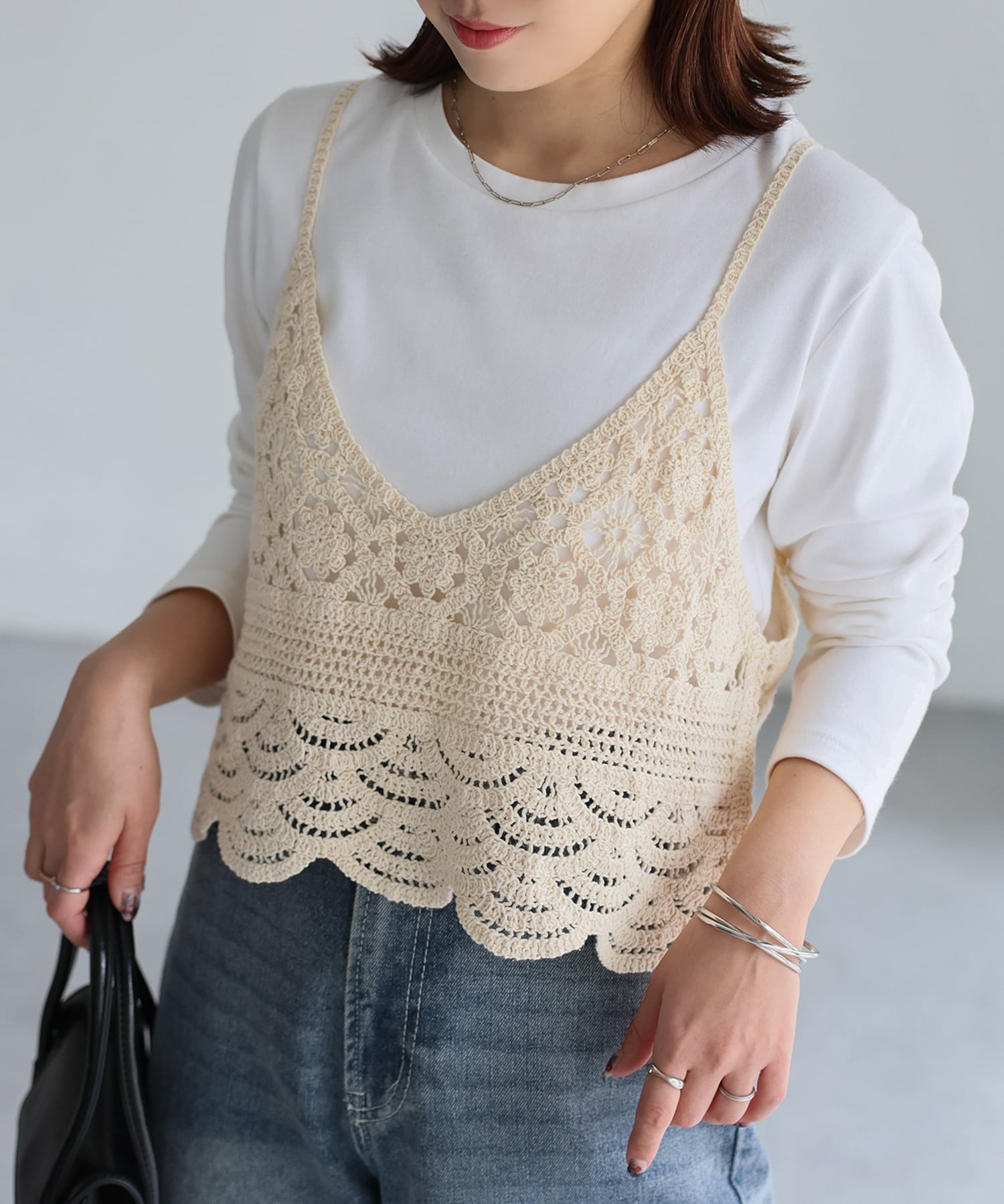 楽天市場】《WEB限定 / 追加3》クロシェニットキャミソール Spick