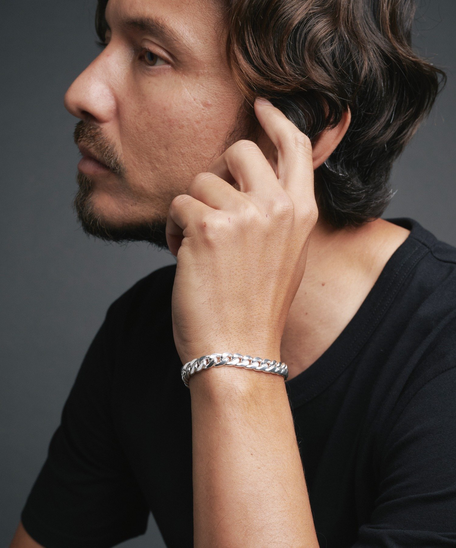 楽天市場】マイアミキューバンチェーン ブレスレット サイズ21cm