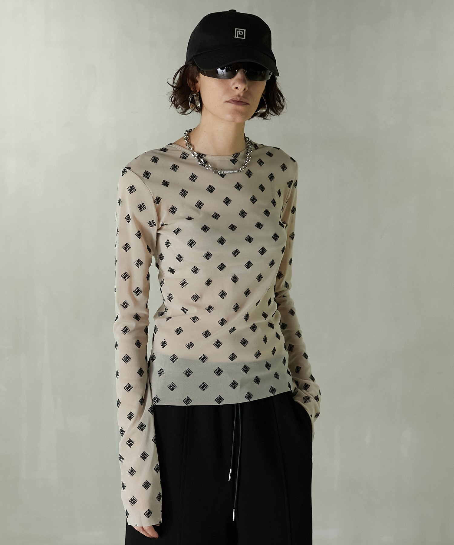 セール】モノグラムシアートップス（Tシャツ/カットソー
