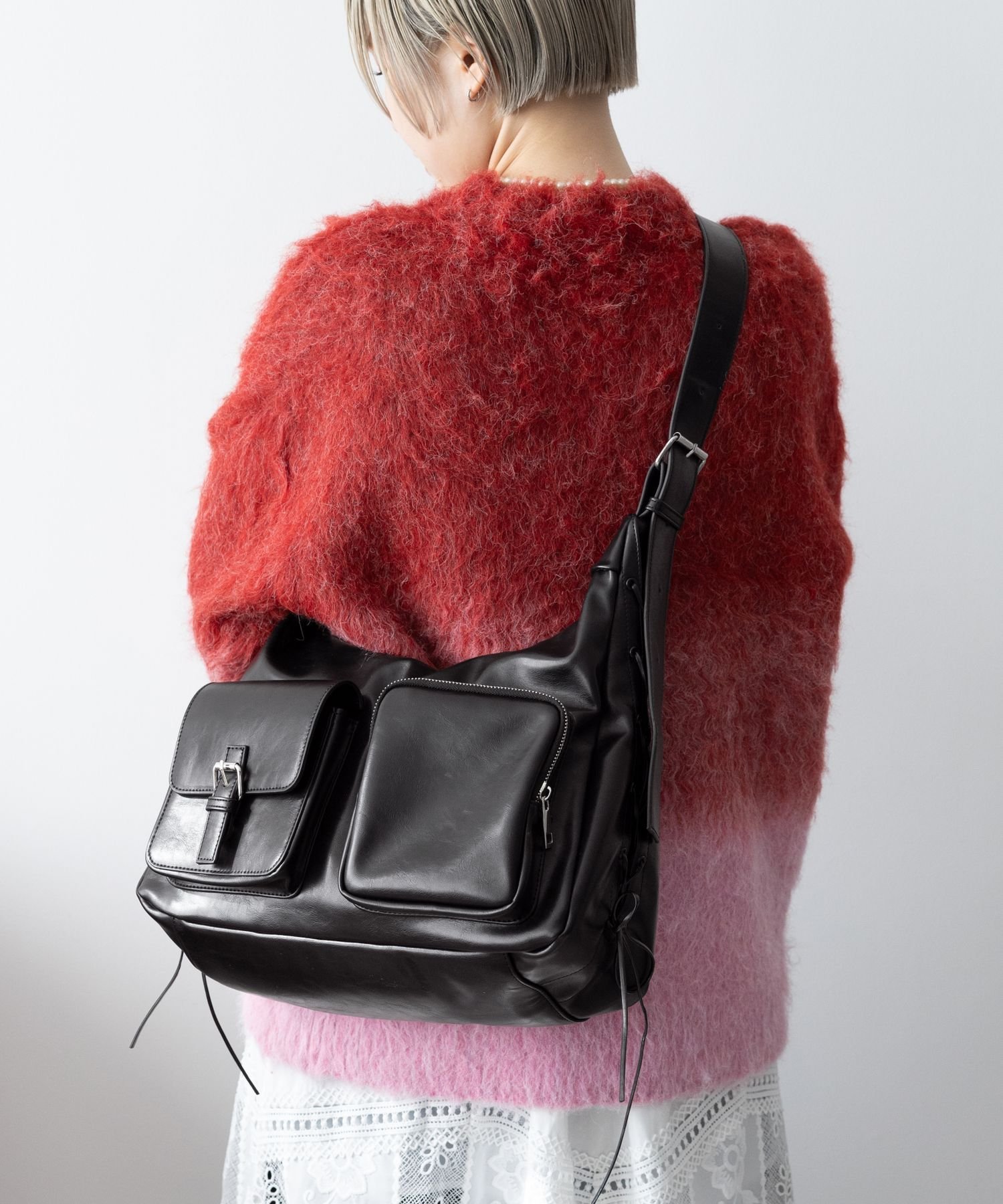 BLACKMEANS ショルダーバッグ ブラック Blackmeans／ブラックミーンズ／巾着BAG | エルエイチピー(LHP