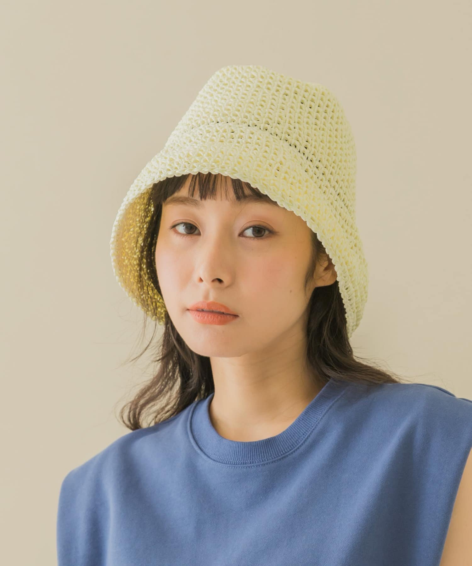 シャーリーテンプル　新品　麦わら帽子　56cm 美品】シャーリーテンプル 麦わら帽子 カンカン帽 水色 サイズ