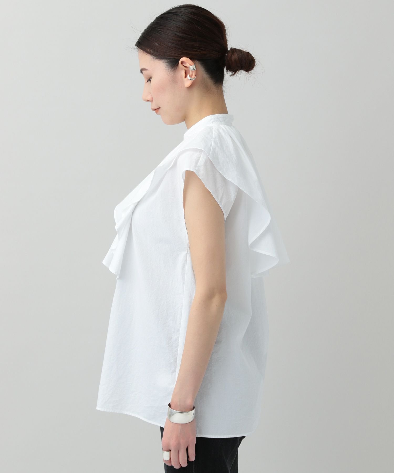 Curensology タイプライターフリルブラウス カレンソロジー トップス  