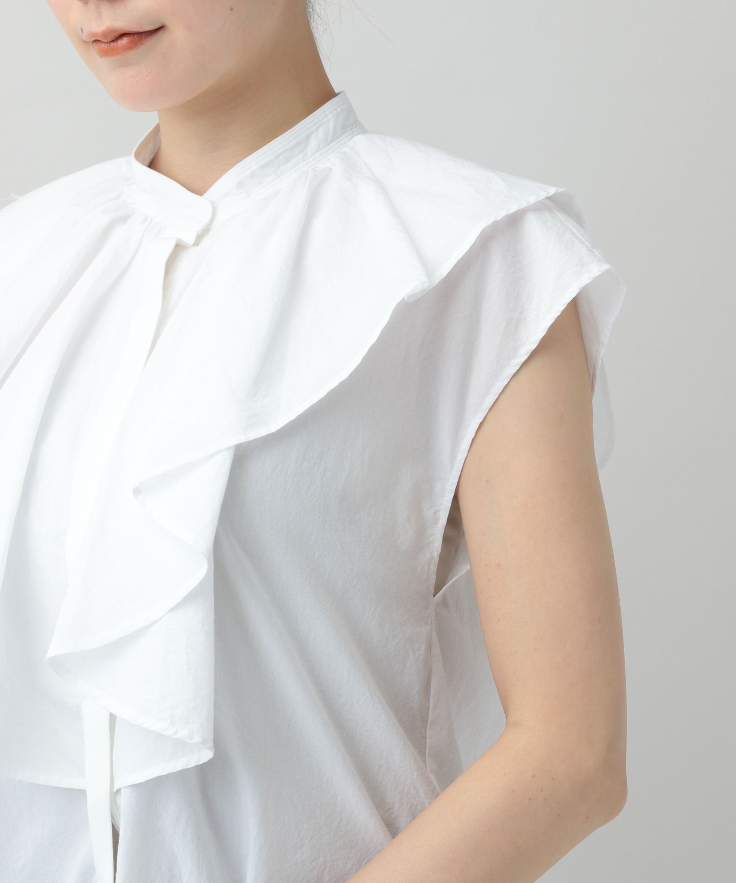 Curensology タイプライターフリルブラウス カレンソロジー トップス  