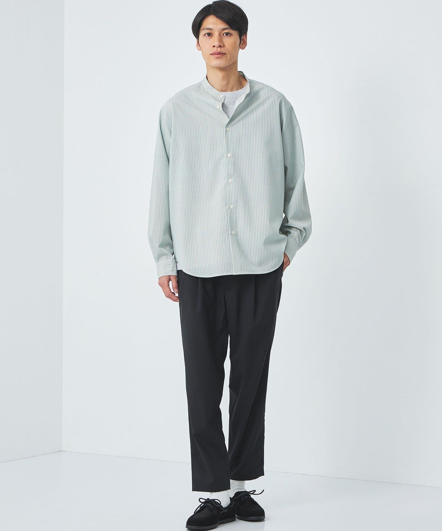 UNITED ARROWS green label relaxing TWウォッシャブルトロ ストライプ