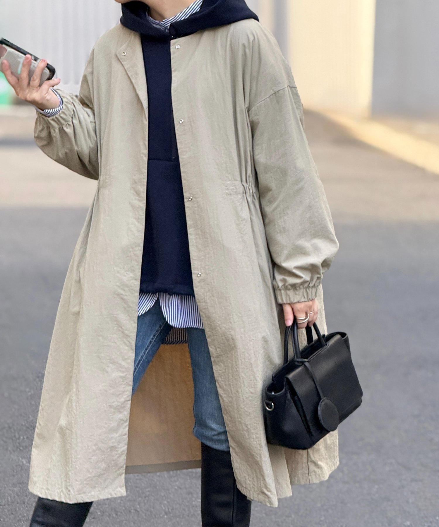 BEARDSLEY バルーン袖フレアーコート ビアズリー ジャケット・アウター