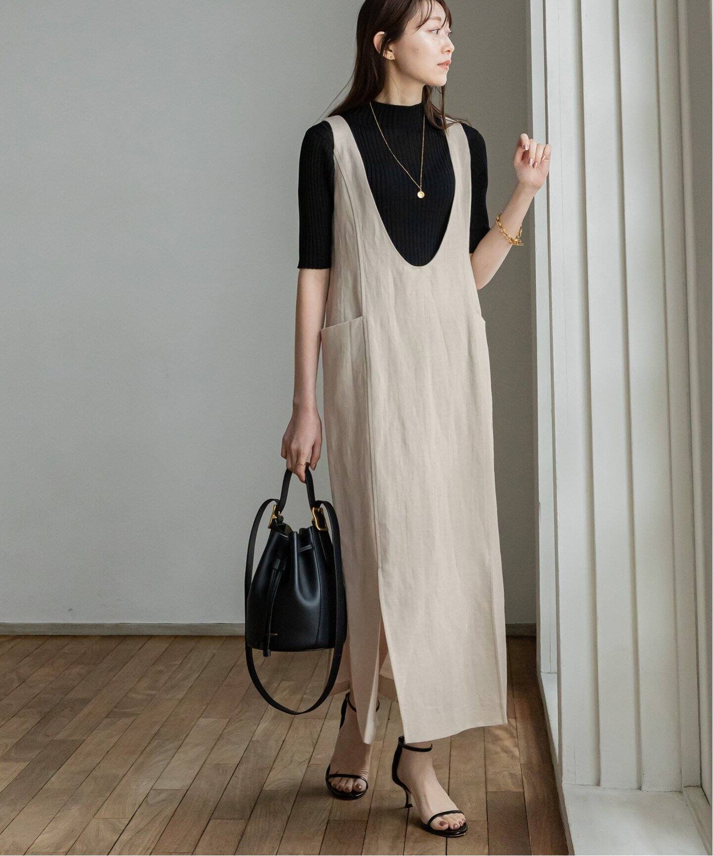 SALE／30%OFF】NOBLE リネン混2WAYロングワンピース ノーブル 