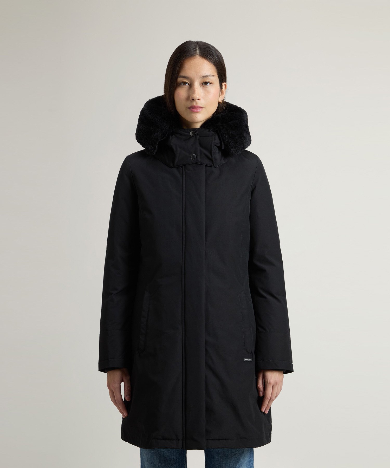 新品 ウールリッチ WOOL RICH ダウン コート ネイビー S 着痩せ 【公式 