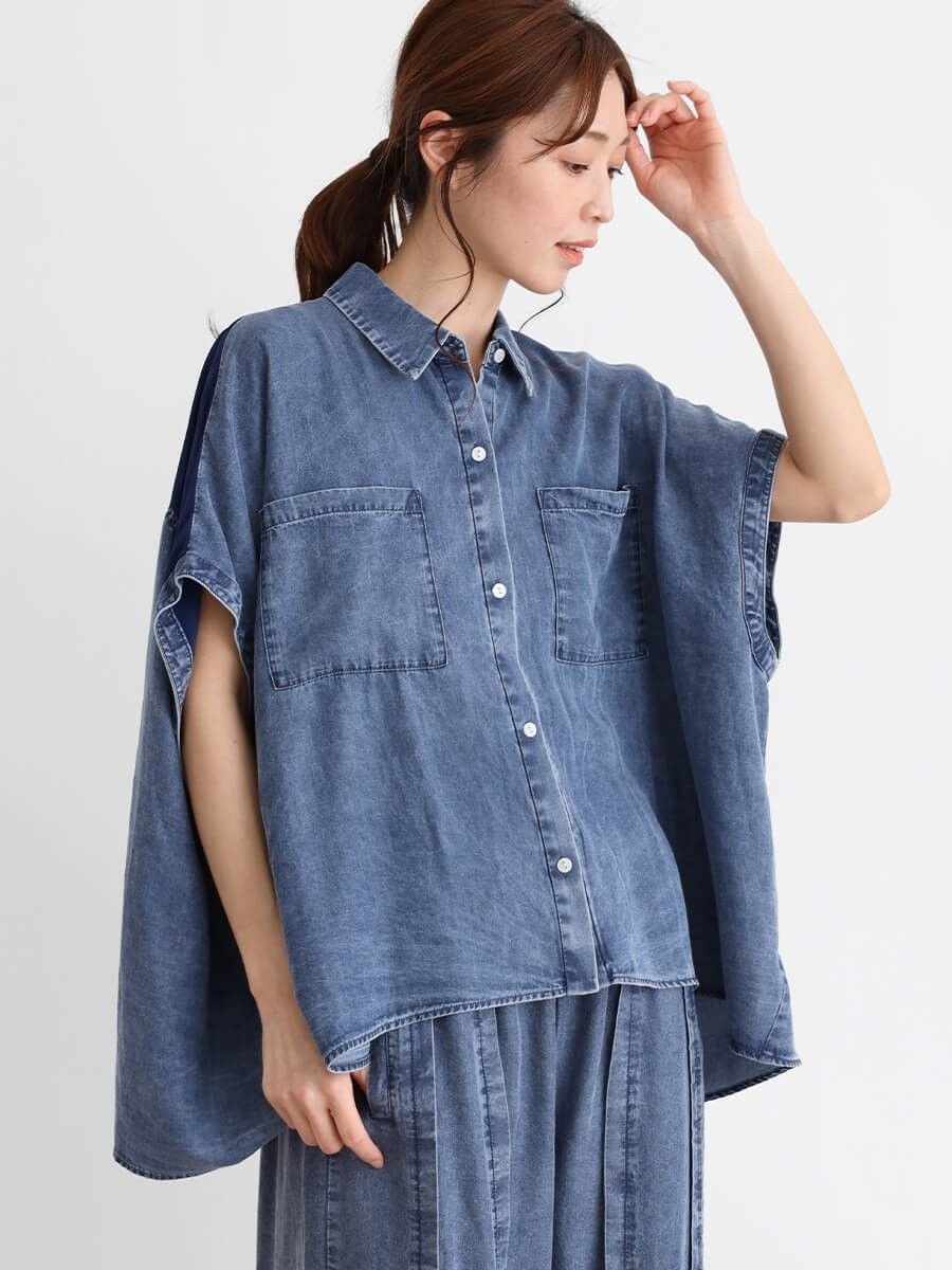 新品　バンヤードストーム　ライトデニムBIGシルエットシャツ　WEB限定 BARNYARDSTORM｜ライトデニムBIGシルエットシャツ<セットアップ
