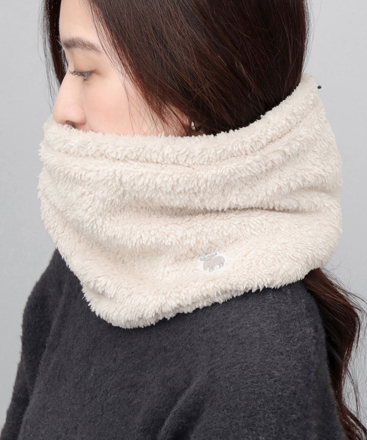 楽天市場】moz モズ ネックウォーマー ケーブル編み ニット 裏ボア