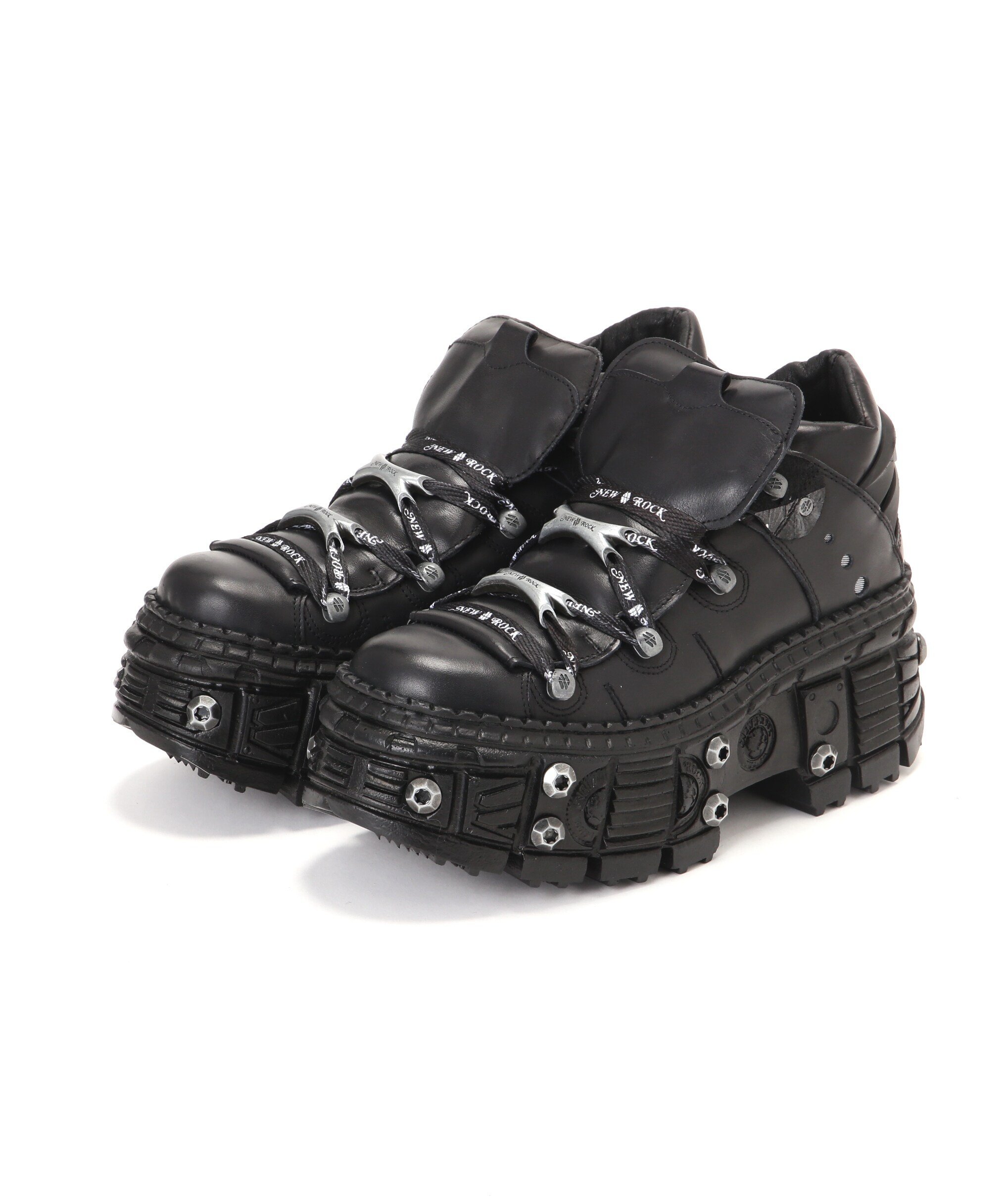 NEW ROCK☆アンクルブーツメタリックM-106N-S18 ホワイト NEW ROCK☆アンクルブーツメタリックM-106N-S18 ホワイト
