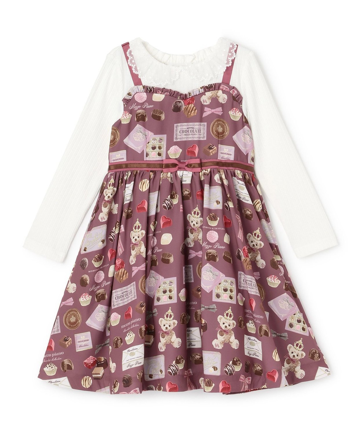 楽天市場】mezzo piano カフェ柄 キャミワンピース ナルミヤオンライン