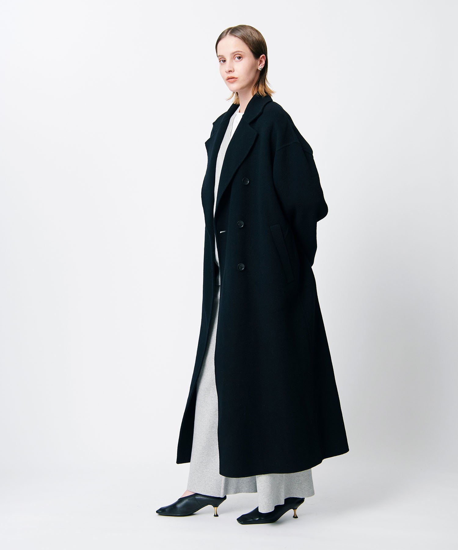 N.O.R.C モヘアシャギー チェスターコート ノーク グレー ロングコート 