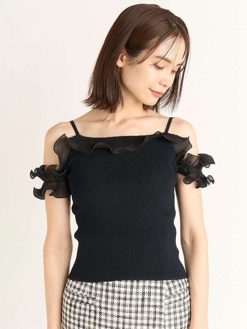 SALE／40%OFF】SNIDEL Sustainableプリーツフリルドッキングニット 