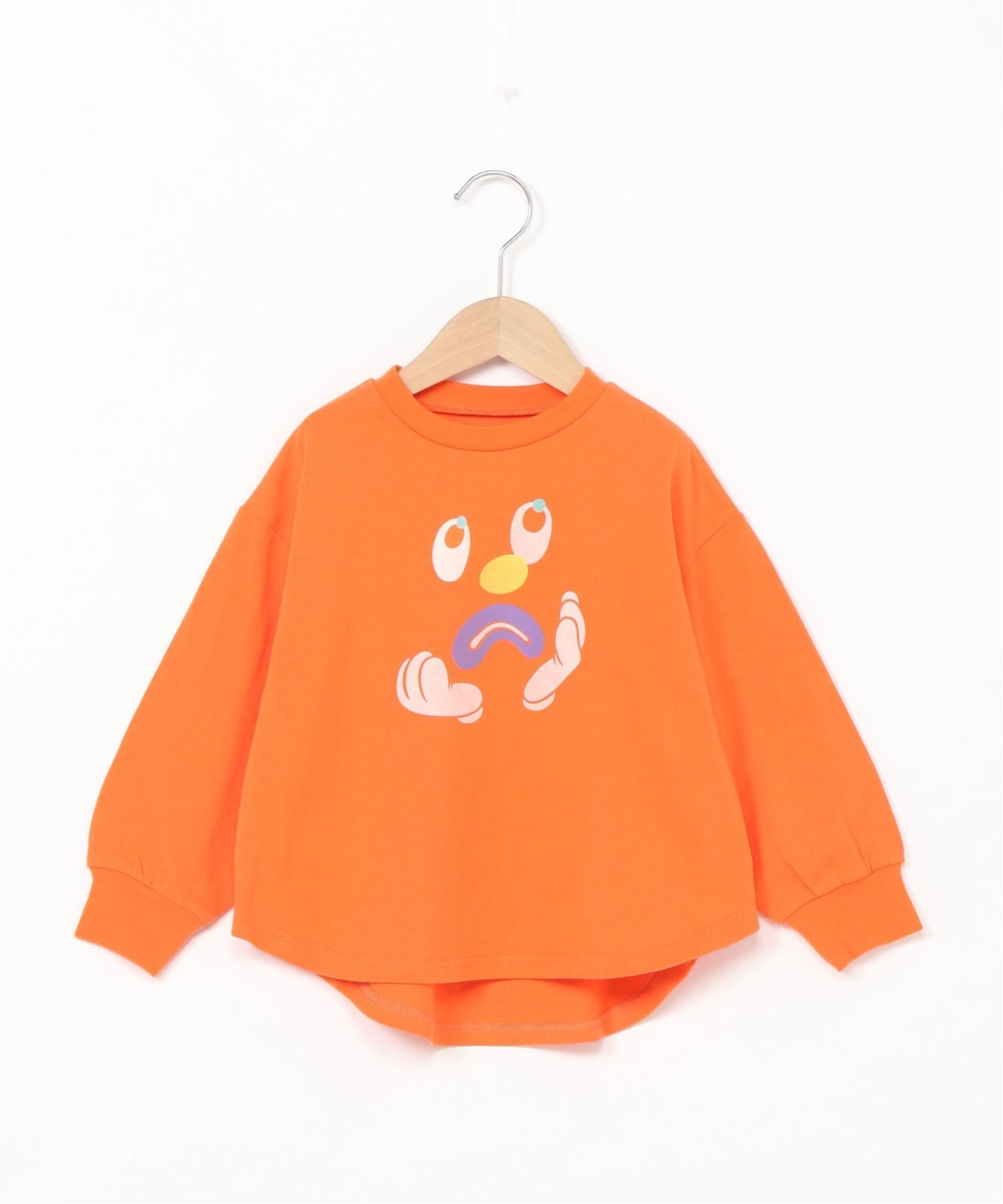 【SALE／20%OFF】OCEAN&GROUND OCEAN&GROUND/(K)フェイスプリントワイドロンT オーシャンアンドグラウンド トップス カットソー・Tシャツ グレー オレンジ ブラック ブルー画像