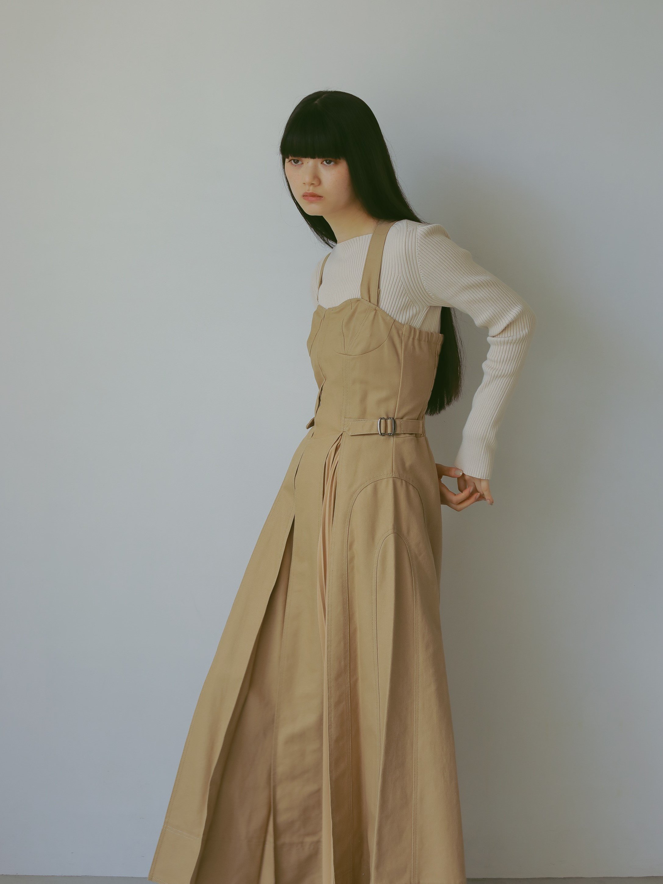CASA FLINE フロントホックプリーツワンピース カーサフライン 