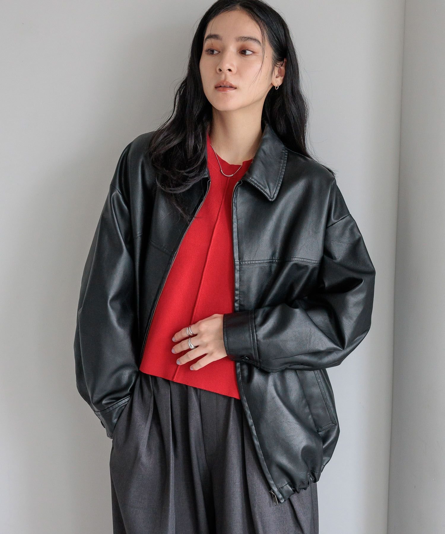 楽天市場】レザードロストZIPブルゾン LOWRYS FARM ローリーズファーム