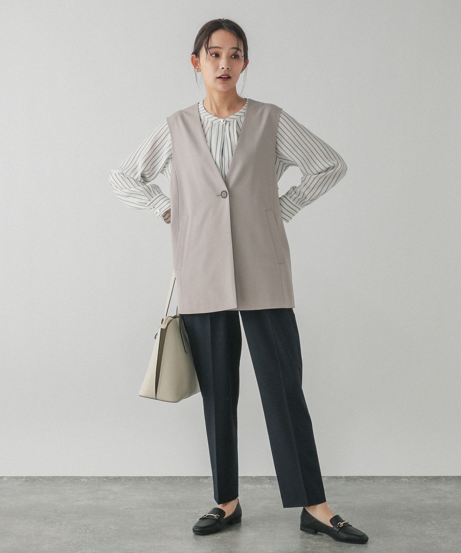 SALE／20%OFF】GLOBAL WORK キレイつづく2WAYタックブラウス/147533
