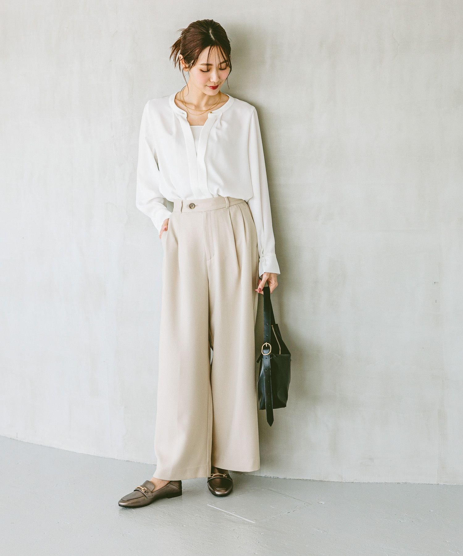 SALE／20%OFF】GLOBAL WORK キレイつづく2WAYタックブラウス/147533