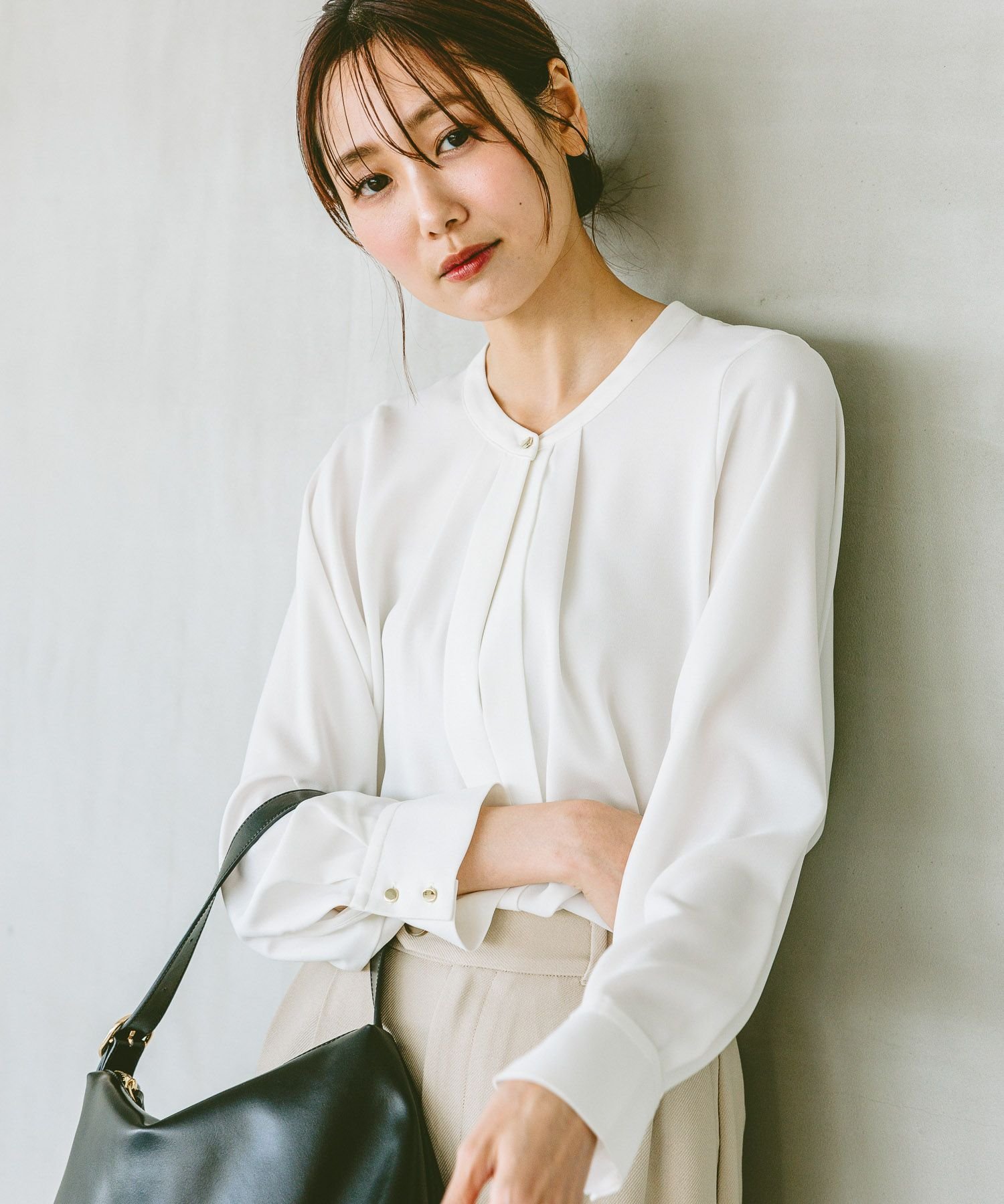 SALE／20%OFF】GLOBAL WORK キレイつづく2WAYタックブラウス/147533