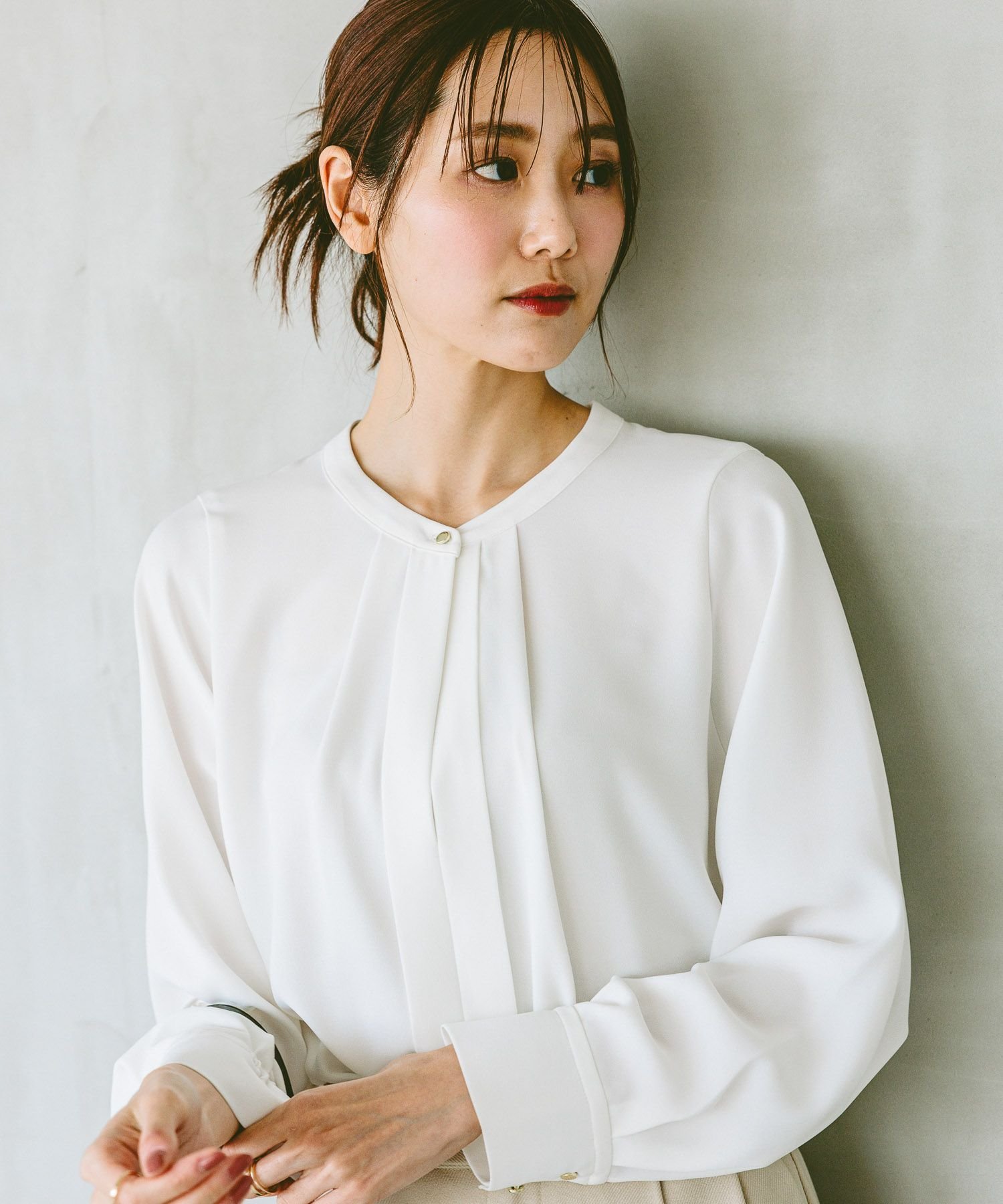 SALE／20%OFF】GLOBAL WORK キレイつづく2WAYタックブラウス/147533
