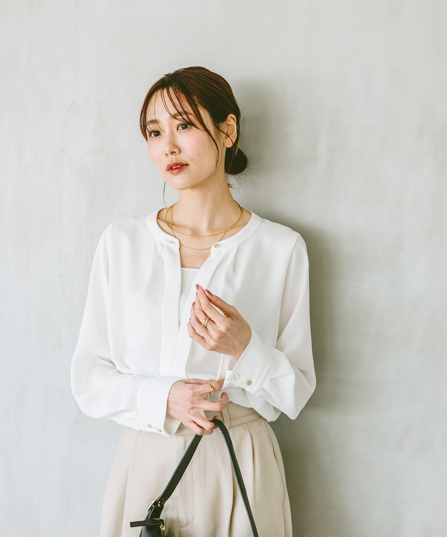 SALE／20%OFF】GLOBAL WORK キレイつづく2WAYタックブラウス/147533