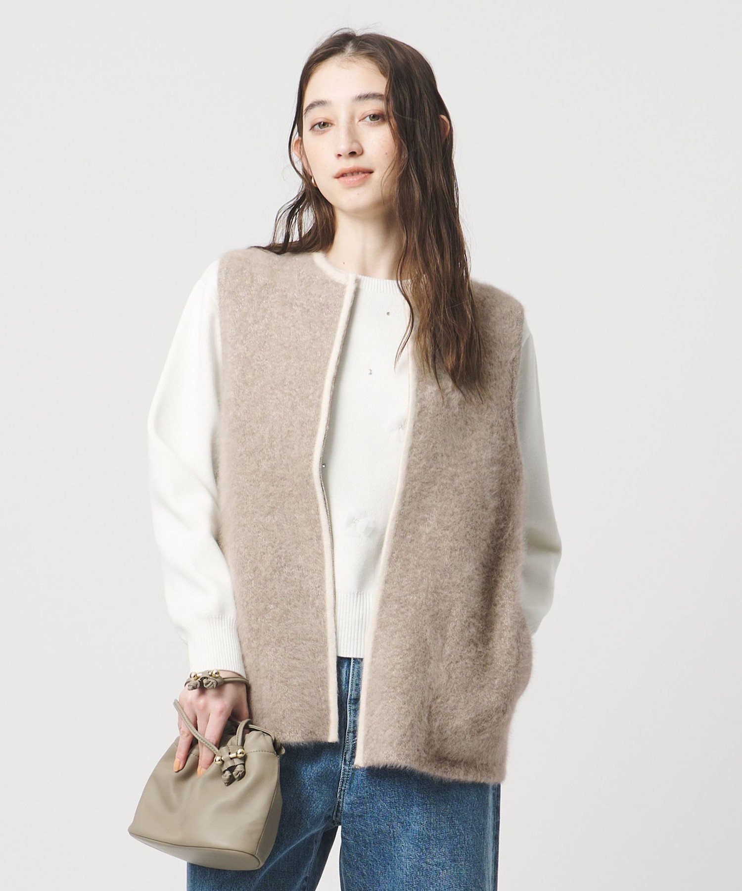 楽天市場】フォックスカシミヤ スパンコール ジップ ベスト UNITED