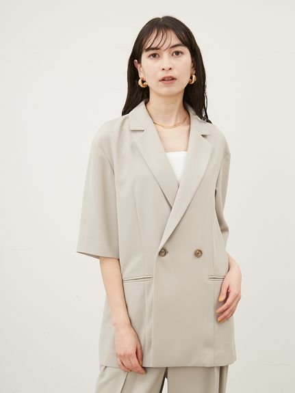 SALE／40%OFF】Mila Owen ショートスリーブダブルジャケット【手洗い 