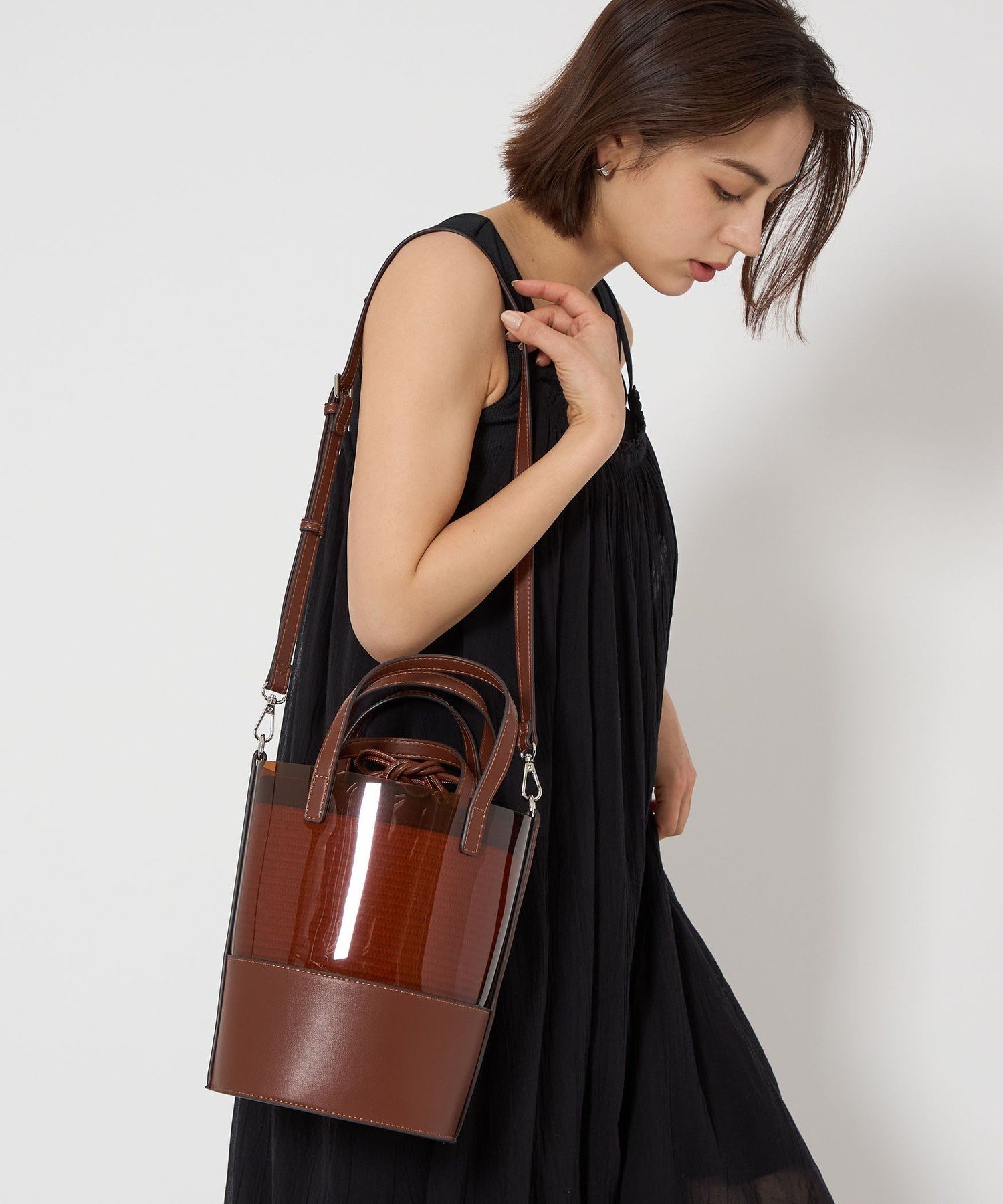 美品　ユナイテッドアローズ　グリーンレーベルリラクシング　トートバッグ　ブラウン UNITED ARROWS green label relaxing - 本革 合成皮革 トート