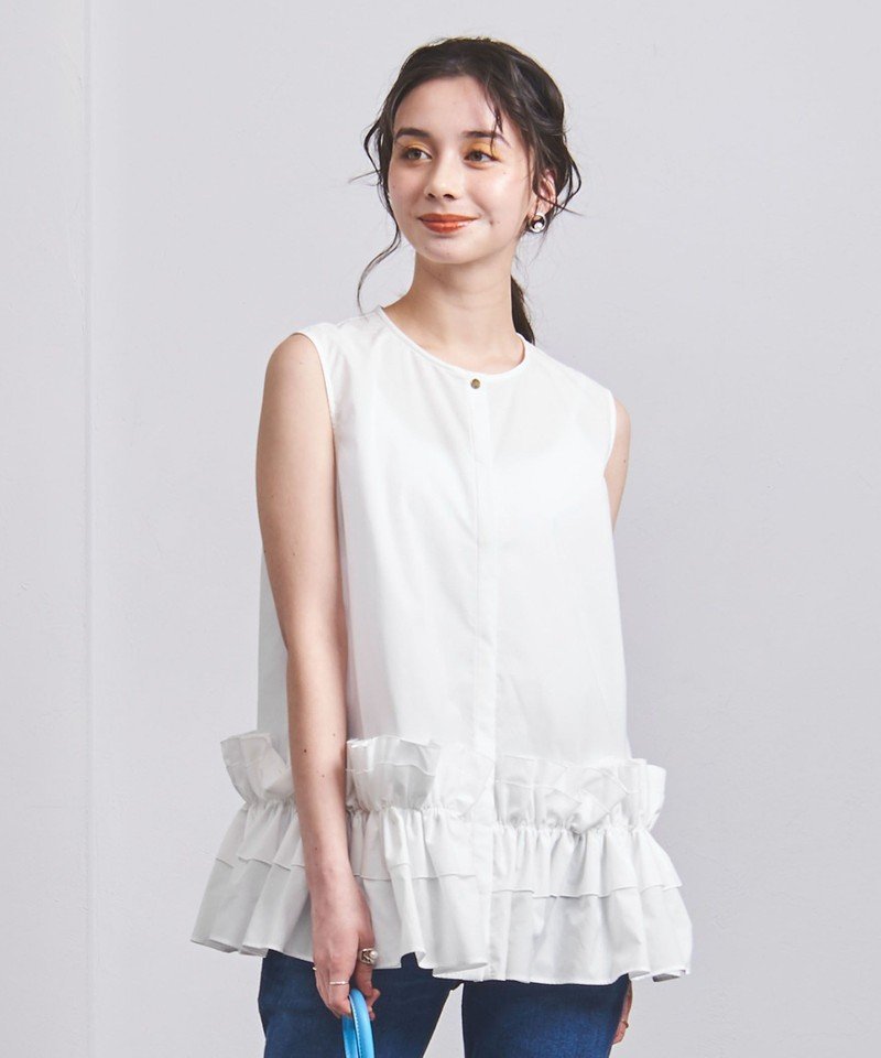 SALE／30%OFF】UNITED ARROWS P ギャザー ノースリーブ ブラウス 